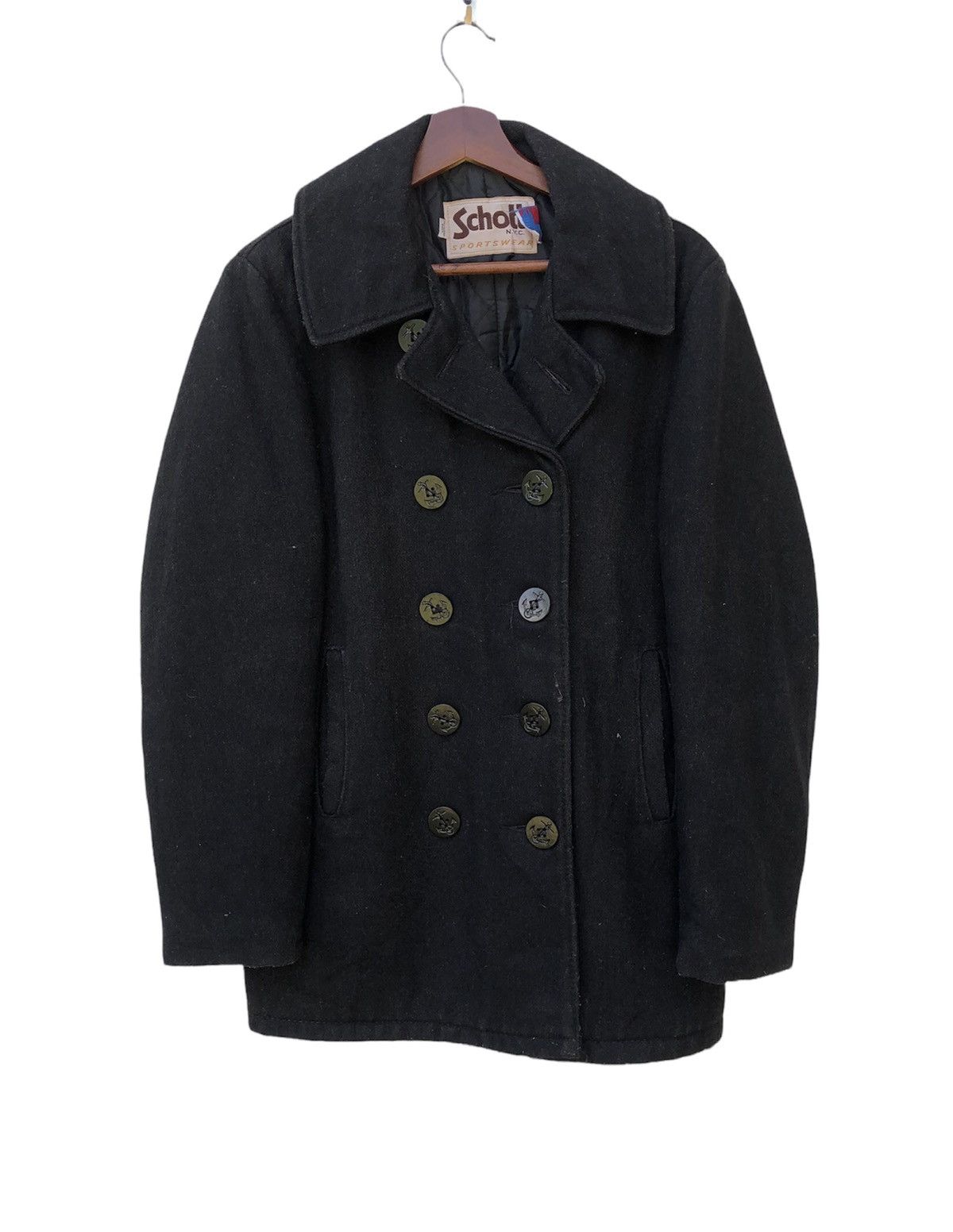 SCHOTT 740N Pコート 40 ブラック Schott N.Y.C ショット ピーコート 740N 32oz ウールメルトン