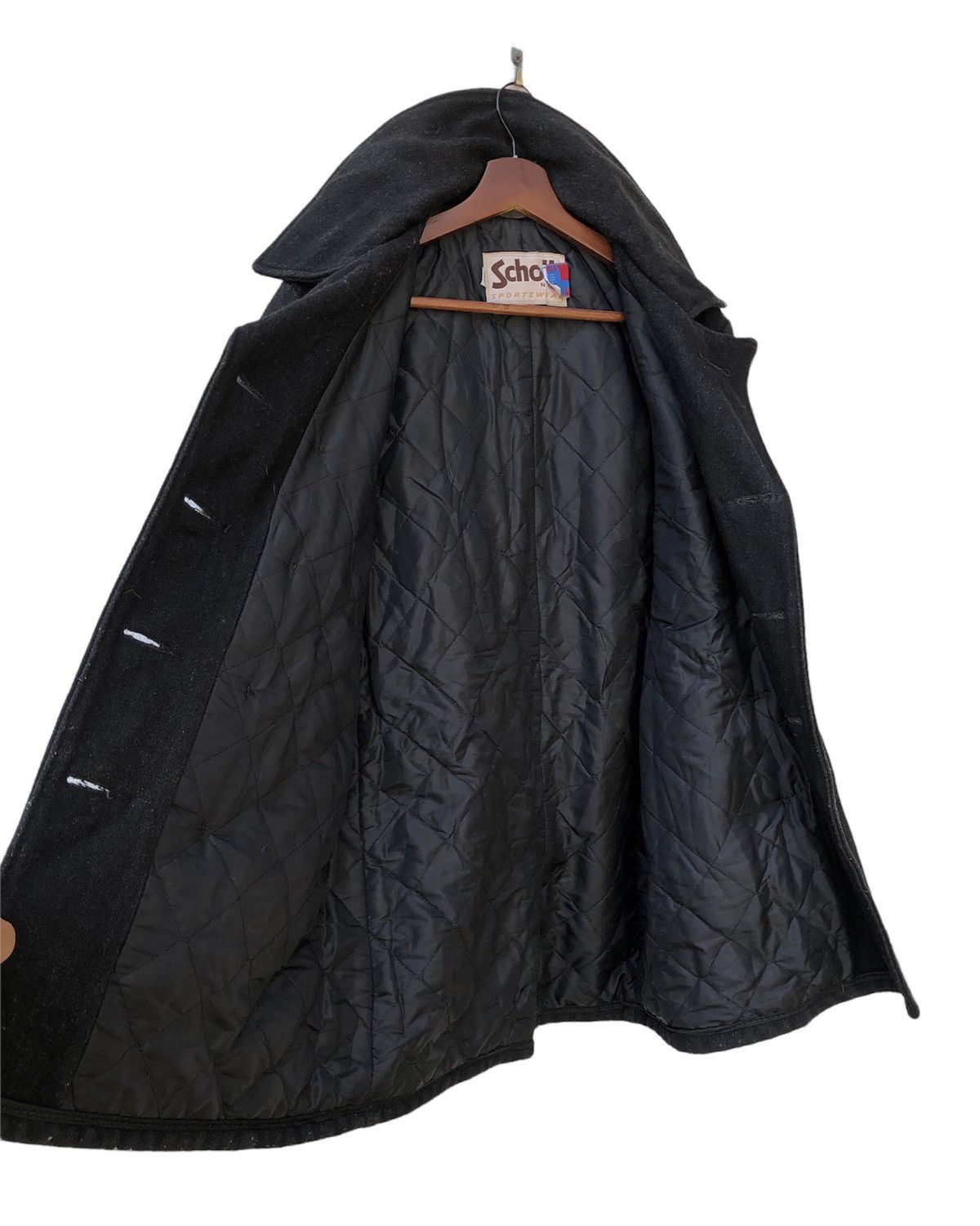 Schott Us 740N Black Wool Peacoat Schott Made In Usa Size US S / EU 44-46 / 1 - 3 Thumbnail