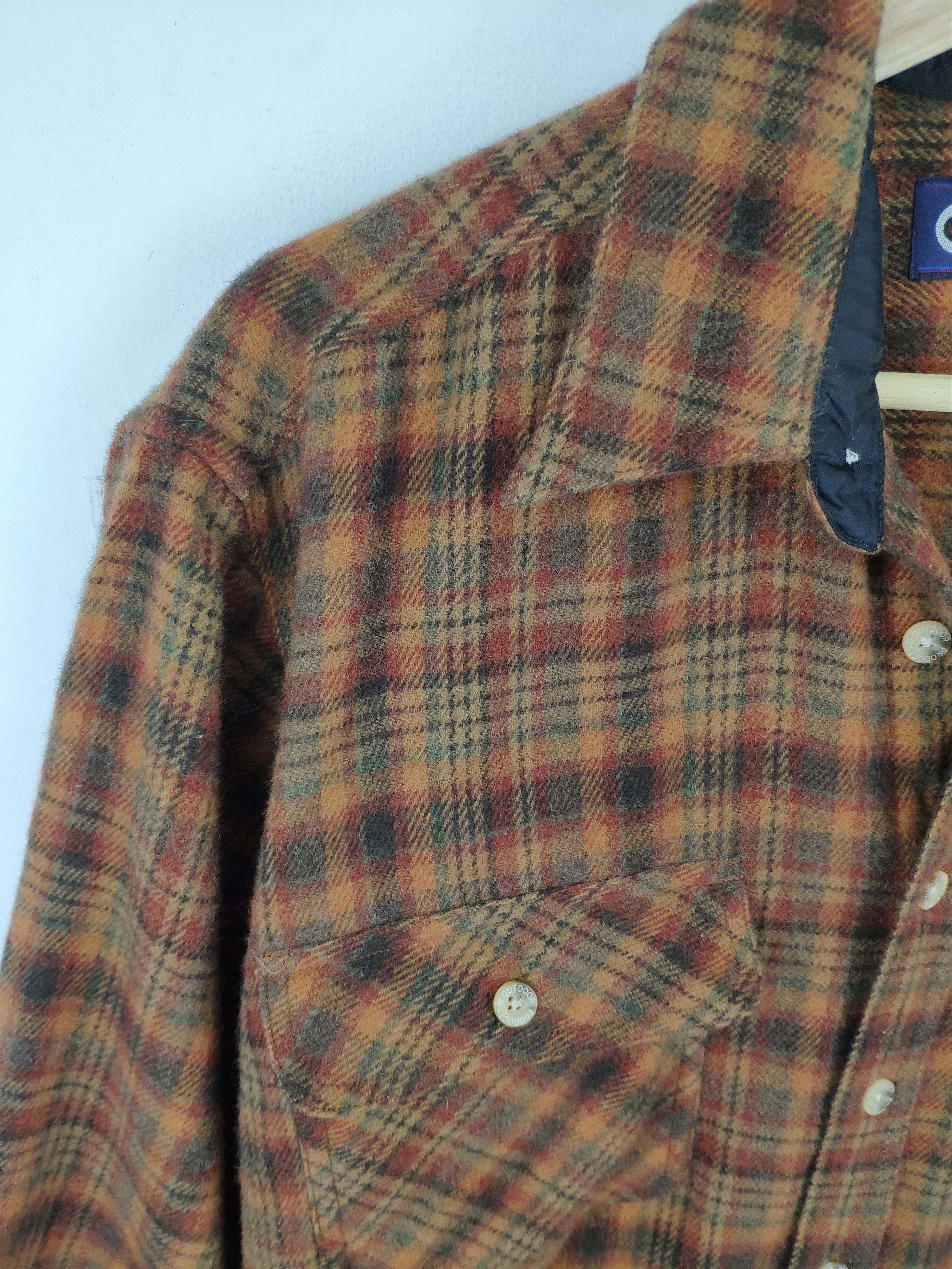 Flannel × Japanese Brand × Vintage Vintage Outdoor Wool Flannel Checkered Travis Style Size US M / EU 48-50 / 2 - 11 Thumbnail
