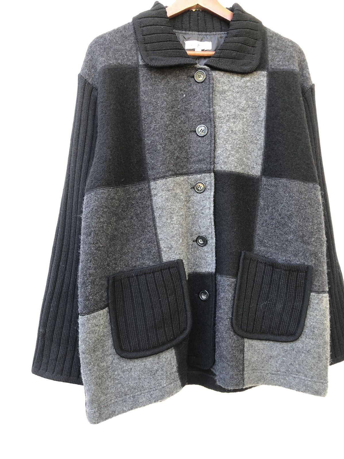 Japanese Brand 🔥FASHION Sozpita Chekered Print Pleat Sleeve Jacket Size M / US 6-8 / IT 42-44 - 2 Thumbnail