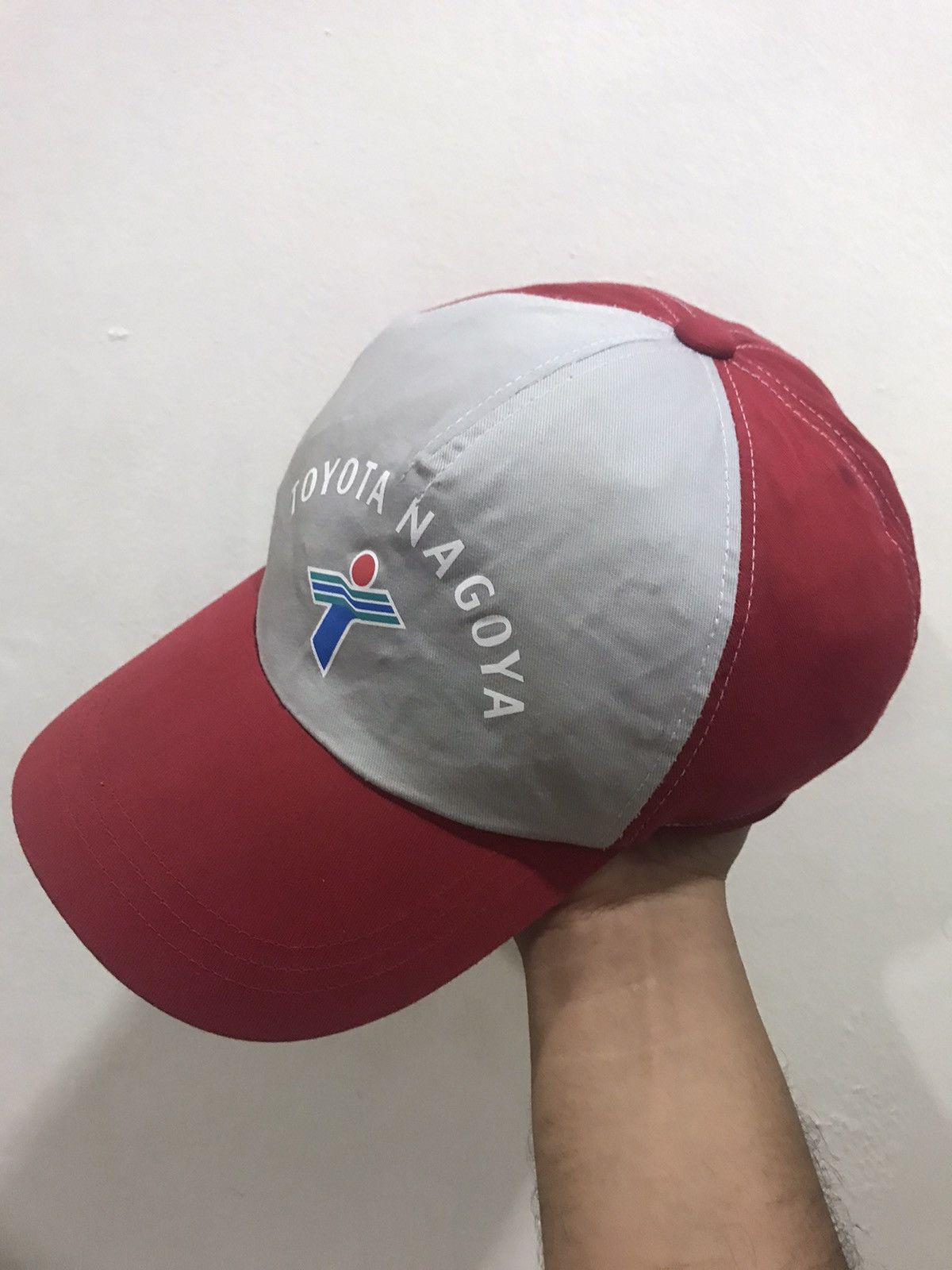 image of Vintage VTG Toyota Nagoya Japan Industrial Hat in Blood Red, Men's