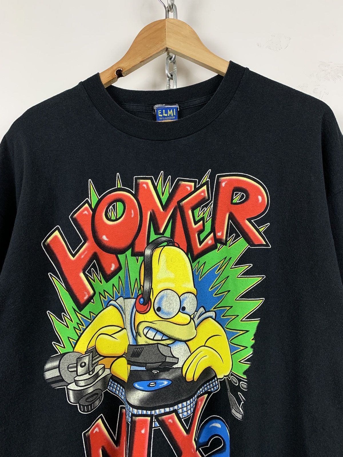 The Simpsons 1998 Vintage Homer Simpson’s Mix DJ Black T-Shirt Size US XL / EU 56 / 4 - 4 Thumbnail