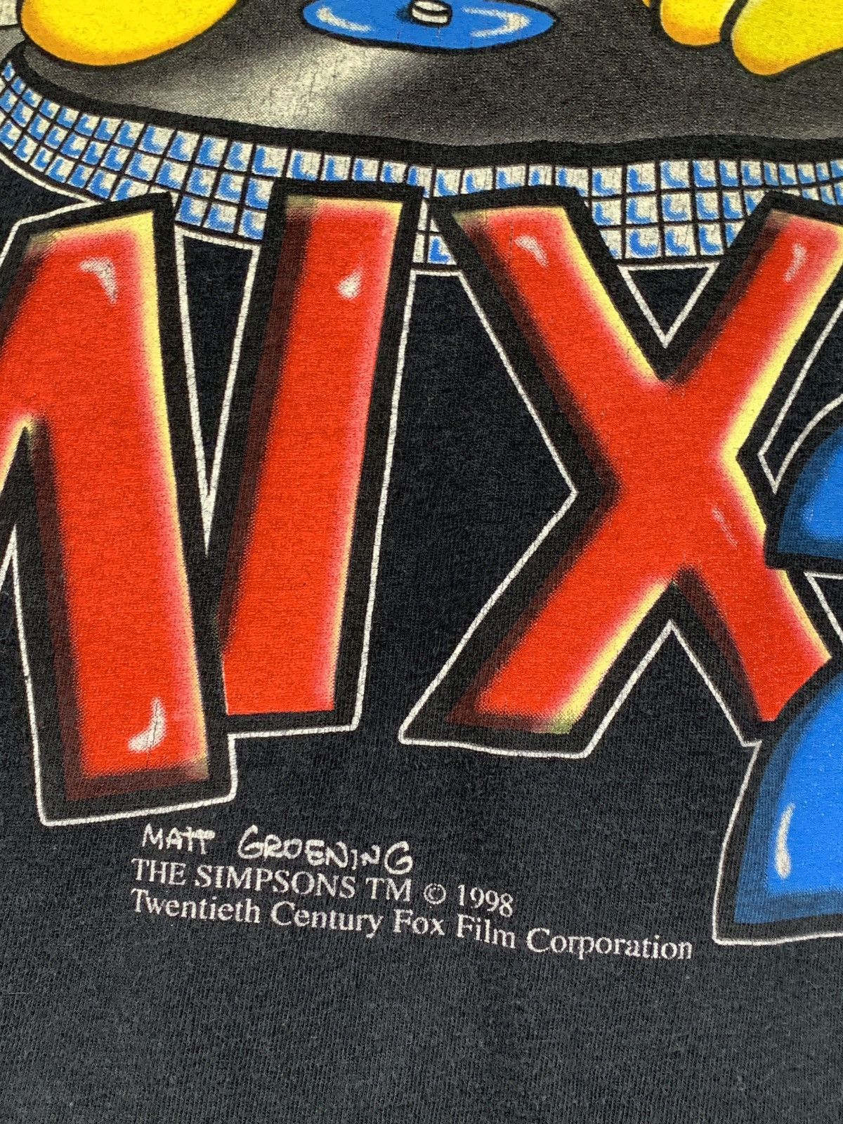 The Simpsons 1998 Vintage Homer Simpson’s Mix DJ Black T-Shirt Size US XL / EU 56 / 4 - 10 Thumbnail