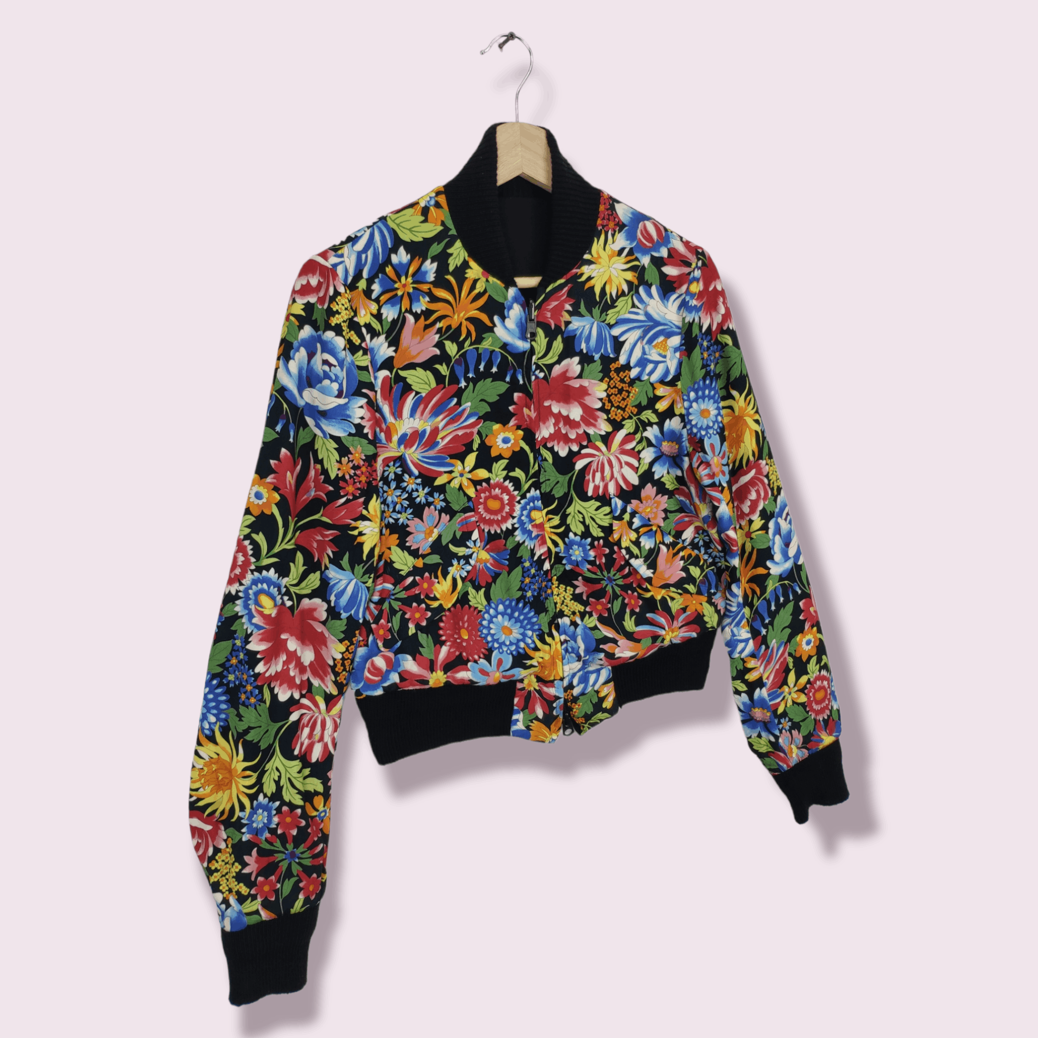 Japanese Brand × Y's × Yohji Yamamoto Yohji Yamamoto Floral Cropped Bomber Jacket Size US XS / EU 42 / 0 - 3 Thumbnail