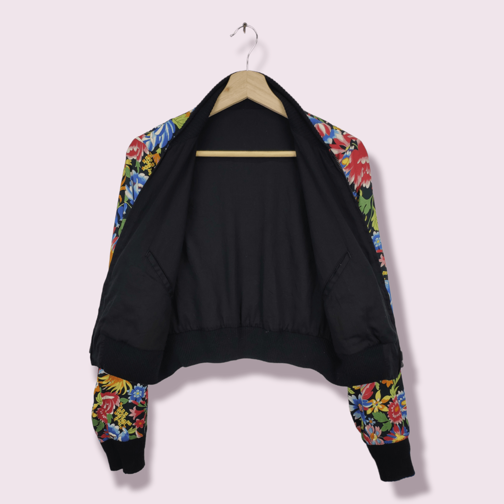 Japanese Brand × Y's × Yohji Yamamoto Yohji Yamamoto Floral Cropped Bomber Jacket Size US XS / EU 42 / 0 - 5 Thumbnail