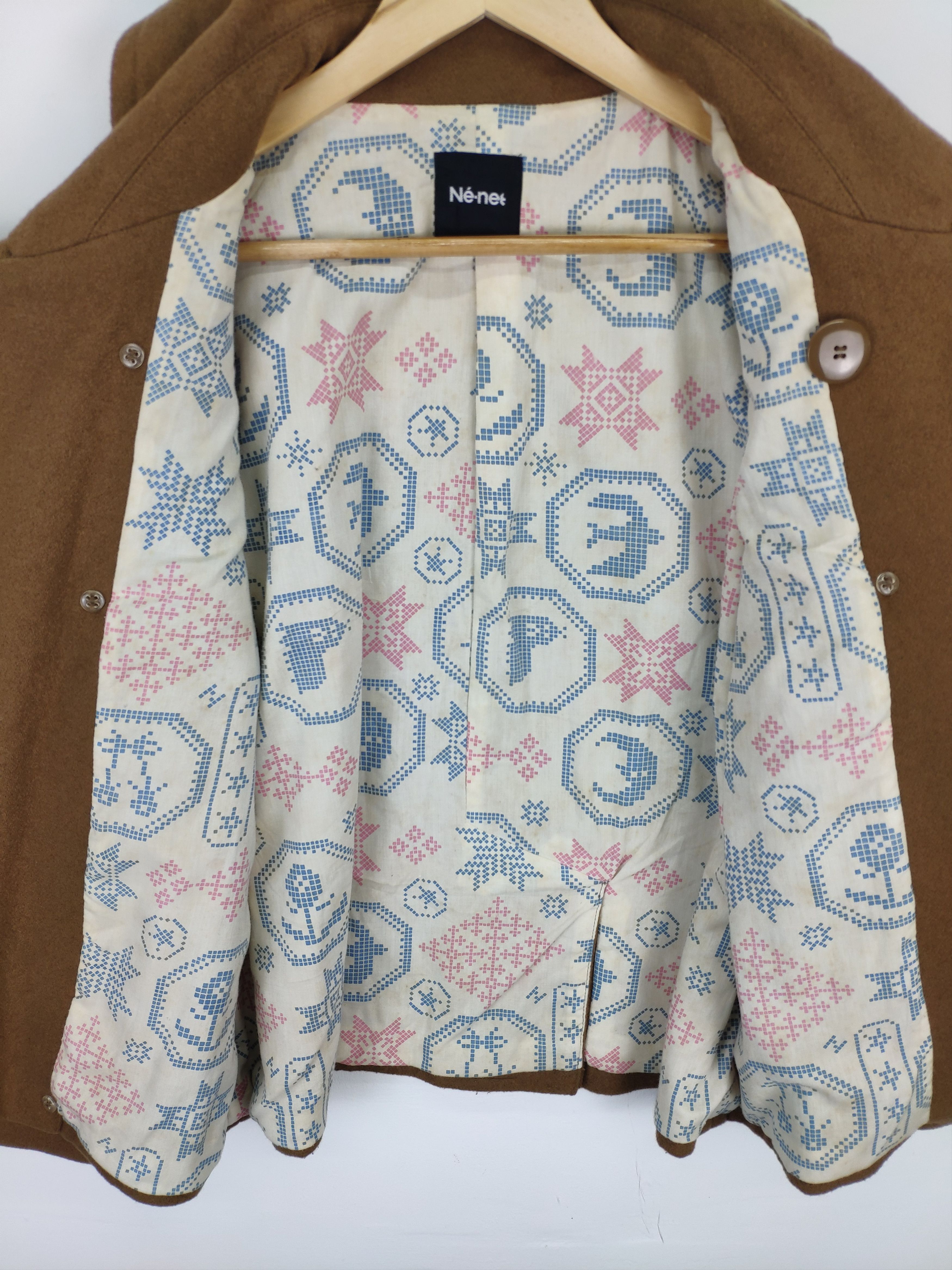Designer × Issey Miyake × Japanese Brand Ne Net By Issey Miyake Wool Peacoat Native Linen Size US M / EU 48-50 / 2 - 6 Thumbnail