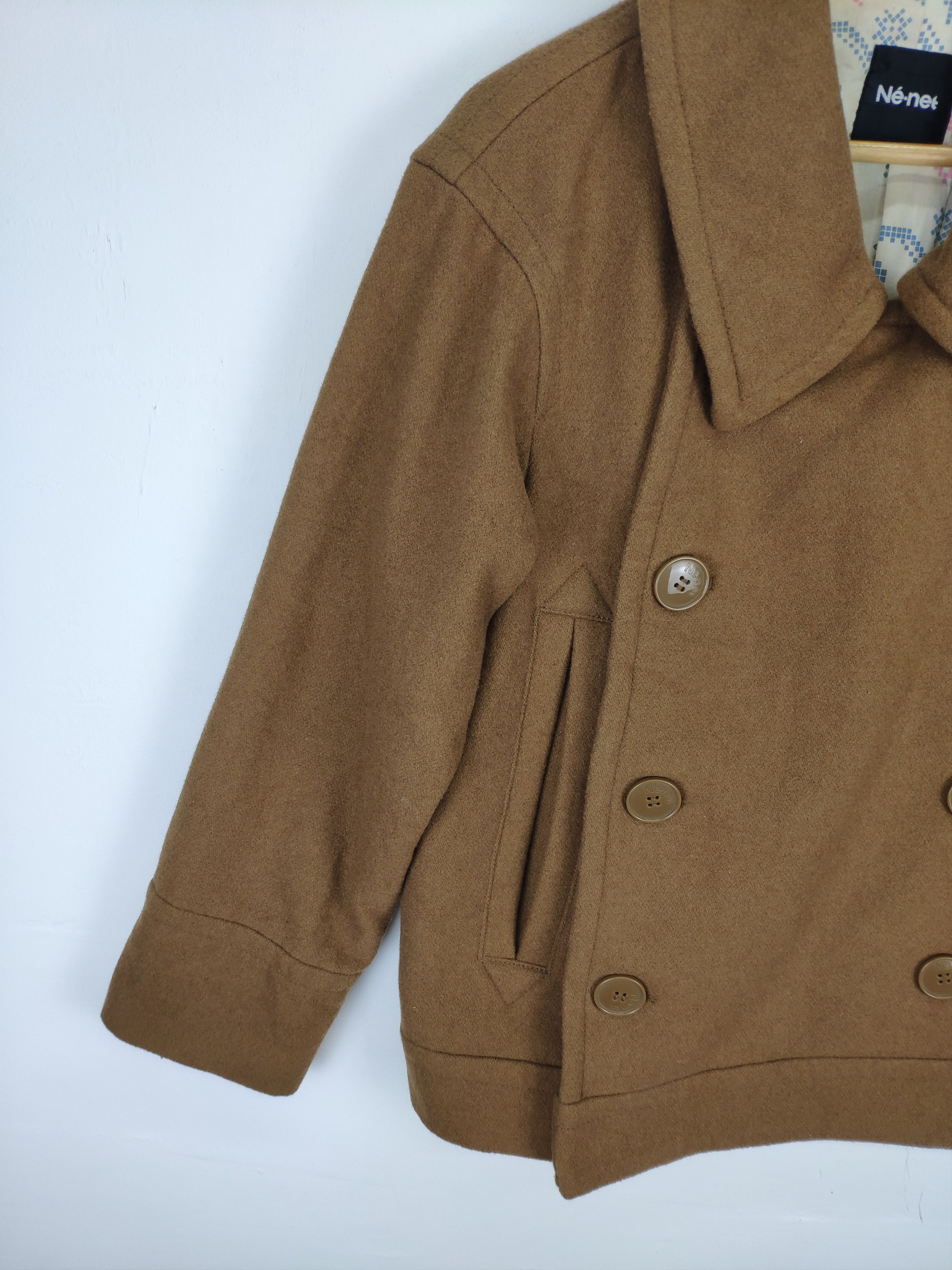 Designer × Issey Miyake × Japanese Brand Ne Net By Issey Miyake Wool Peacoat Native Linen Size US M / EU 48-50 / 2 - 10 Thumbnail