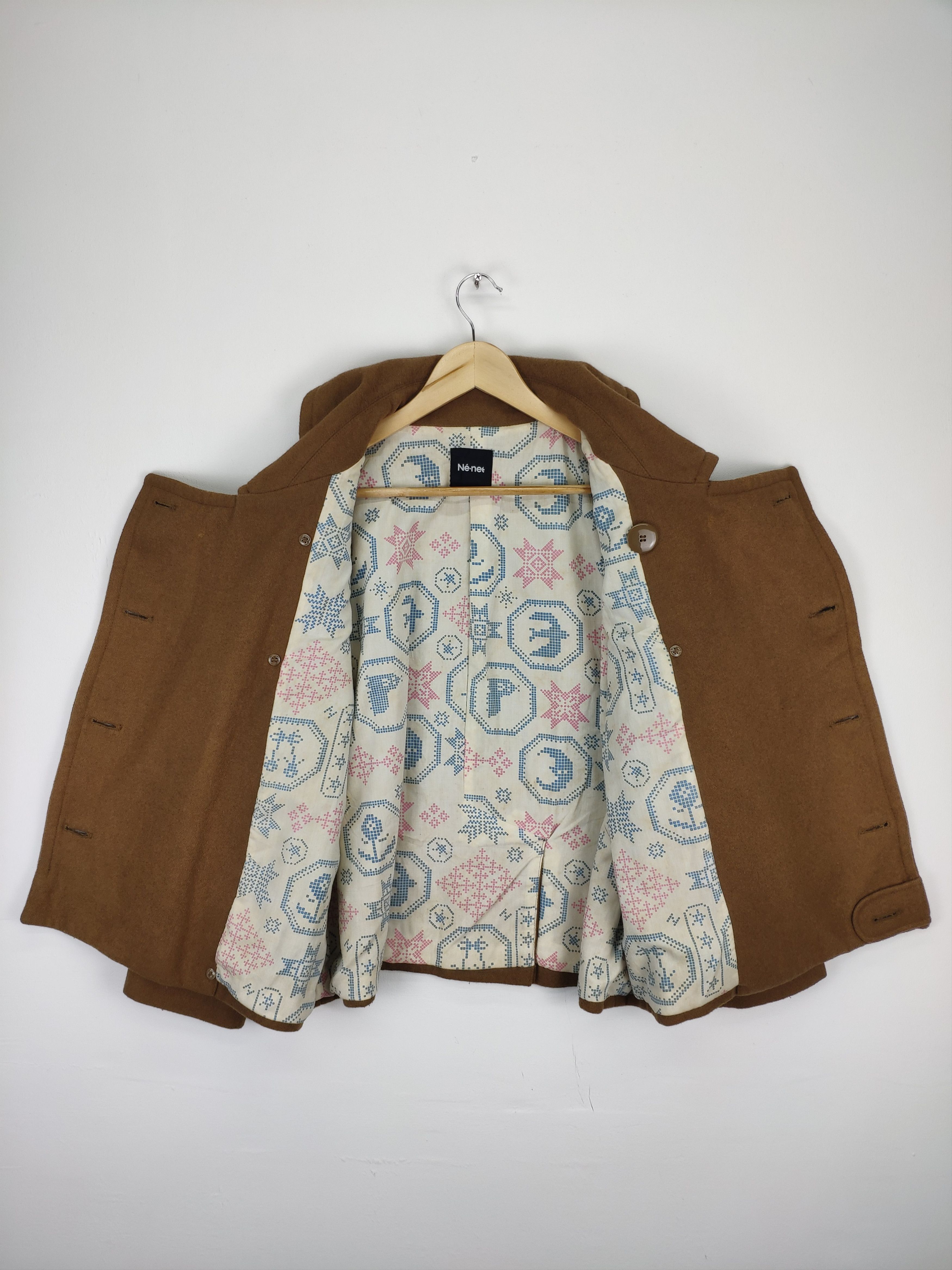 Designer × Issey Miyake × Japanese Brand Ne Net By Issey Miyake Wool Peacoat Native Linen Size US M / EU 48-50 / 2 - 5 Thumbnail