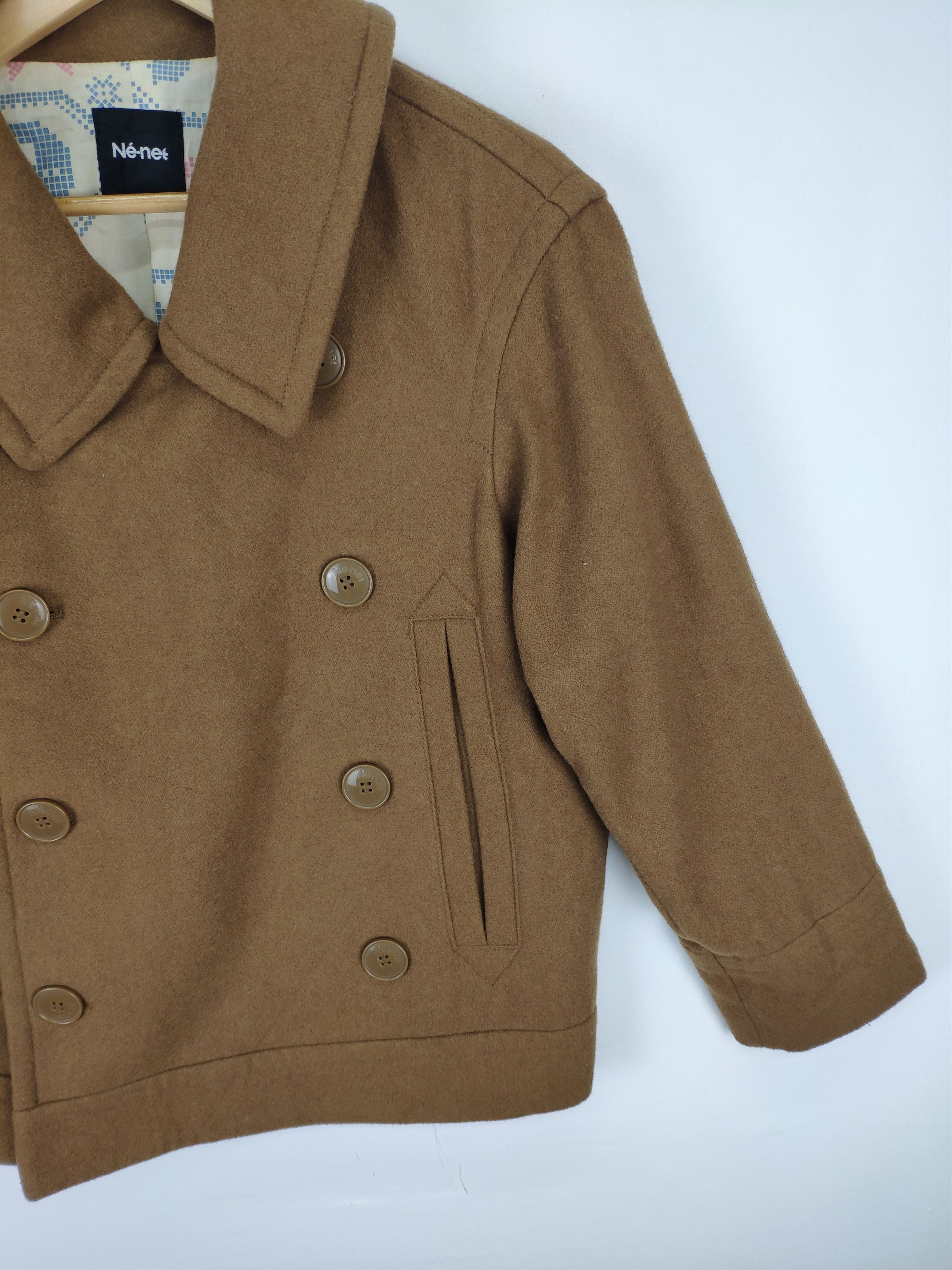 Designer × Issey Miyake × Japanese Brand Ne Net By Issey Miyake Wool Peacoat Native Linen Size US M / EU 48-50 / 2 - 11 Thumbnail