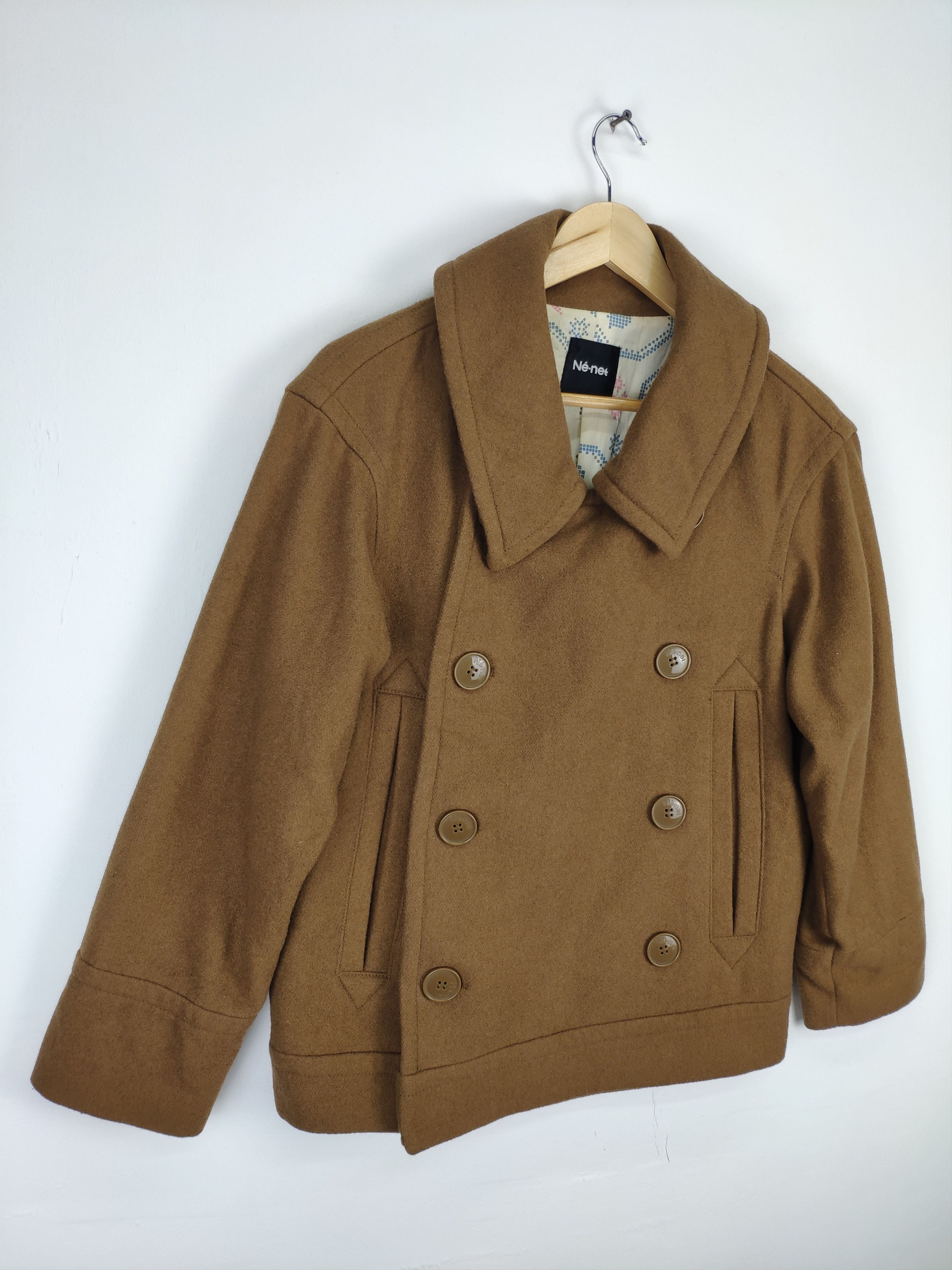 Designer × Issey Miyake × Japanese Brand Ne Net By Issey Miyake Wool Peacoat Native Linen Size US M / EU 48-50 / 2 - 4 Thumbnail