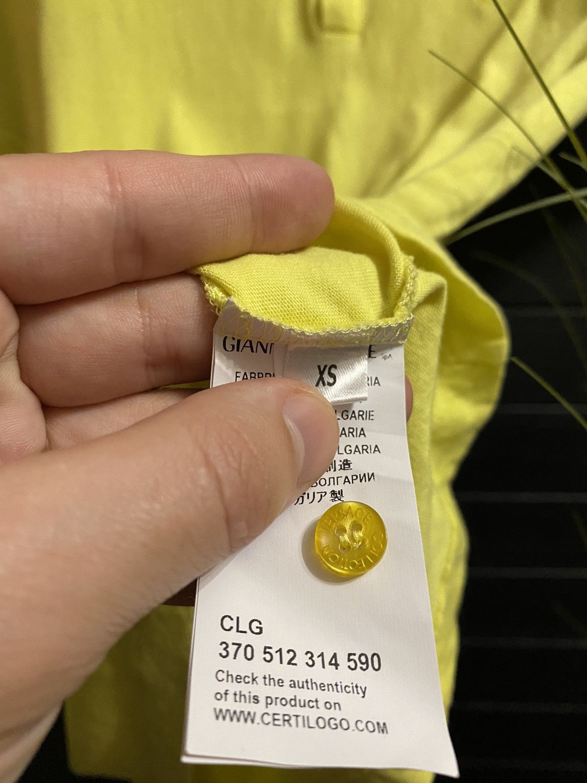 Versace Rare Luxury Polo Versace small Logo Color Yellow Size US XS / EU 42 / 0 - 5 Thumbnail