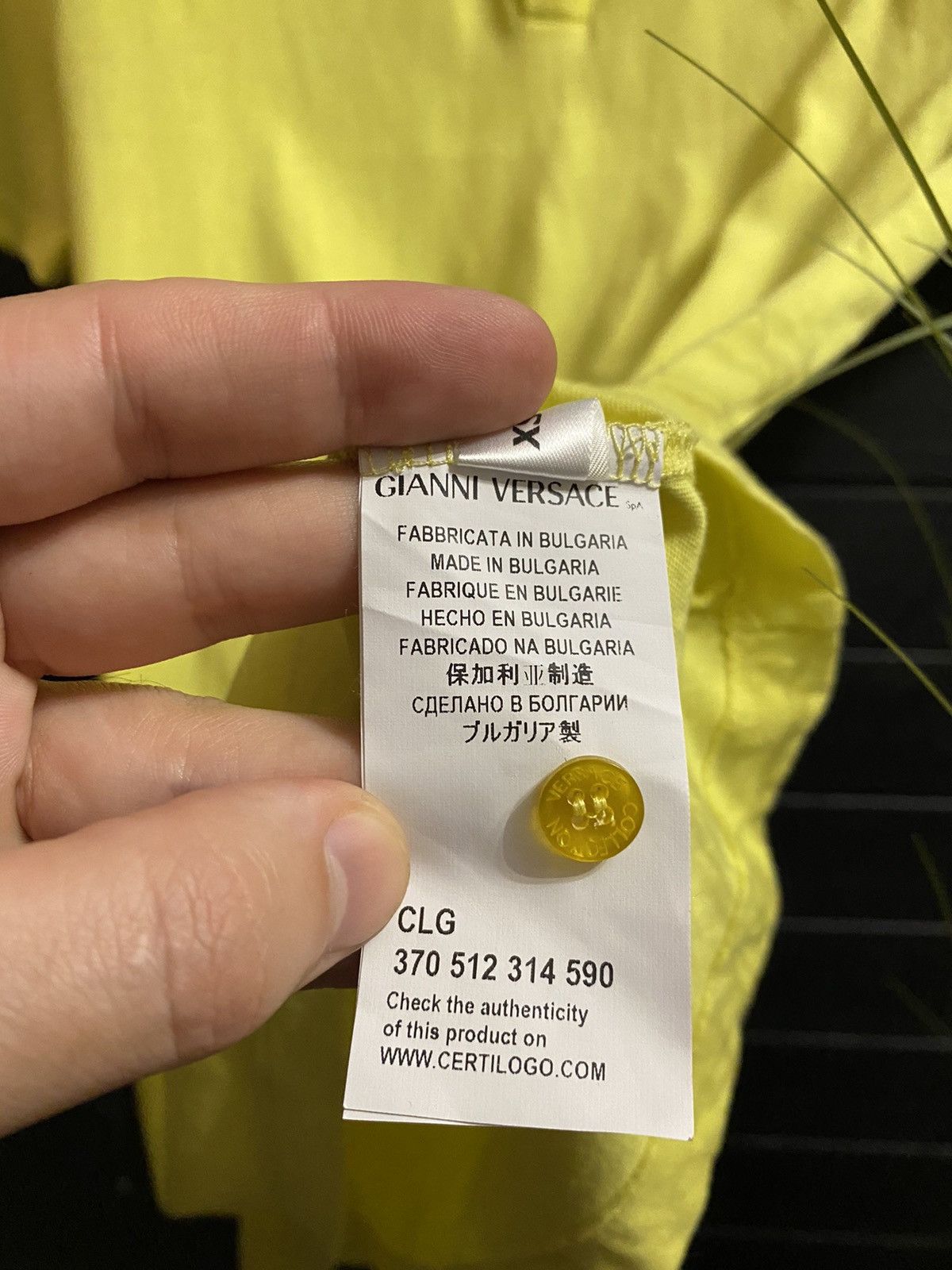 Versace Rare Luxury Polo Versace small Logo Color Yellow Size US XS / EU 42 / 0 - 6 Thumbnail