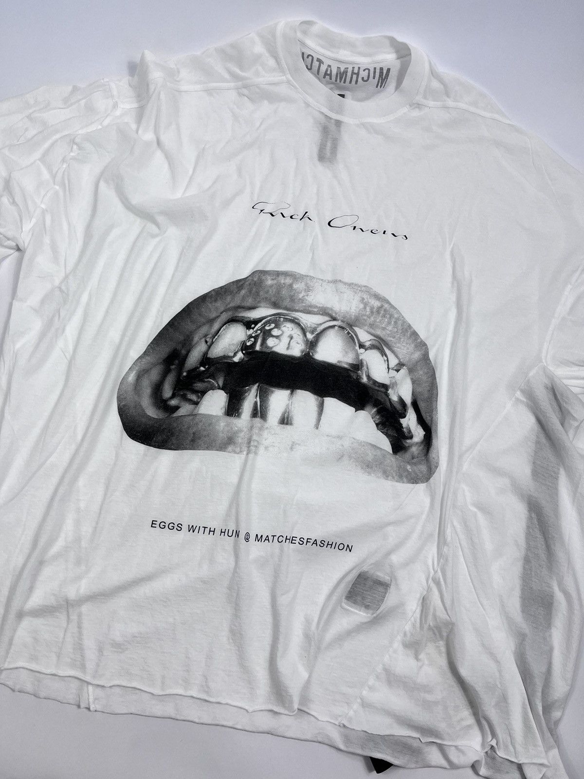 image of Rick Owens Drkshdw Rick Owens Print T-Shirt One-Size in White, Men's (Size XL)