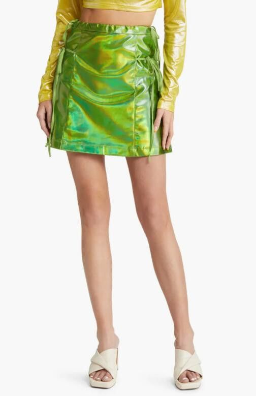 Other BNWT AW22 AMYLYNN IRIDESCENT LACED SKIRT L Size 30" / US 8 / IT 44 - 1 Thumbnail