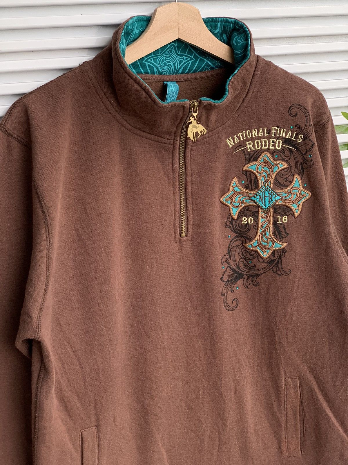 Japanese Brand Prorodeo Chrome Big Cross Hearts Half Zipper Sweater Size US M / EU 48-50 / 2 - 3 Thumbnail