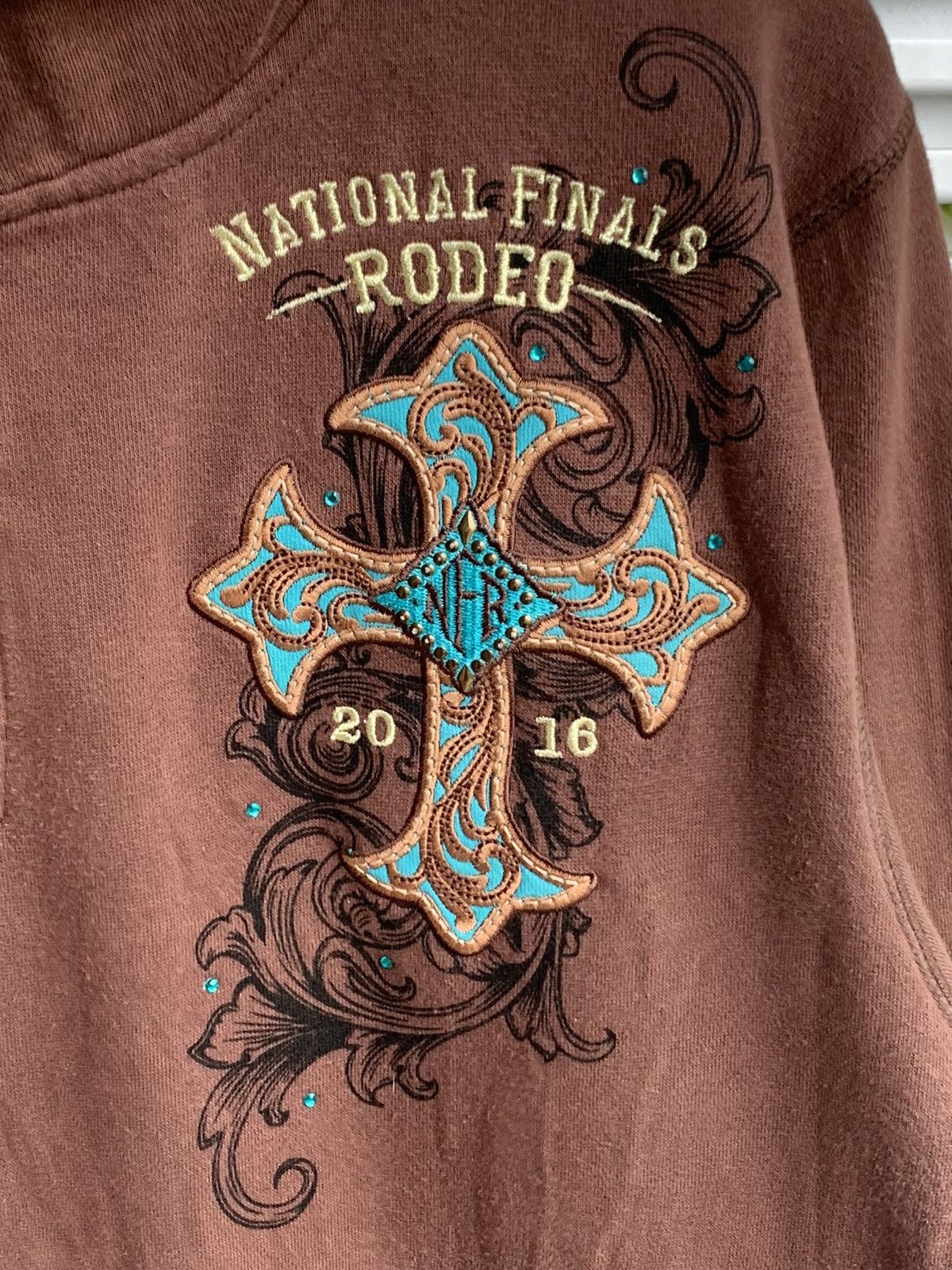 Japanese Brand Prorodeo Chrome Big Cross Hearts Half Zipper Sweater Size US M / EU 48-50 / 2 - 4 Thumbnail
