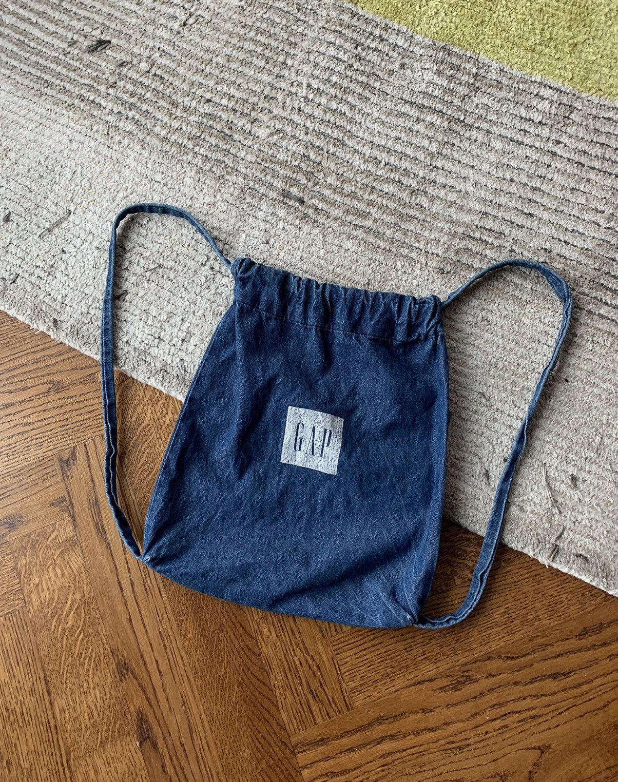 VINTAGE Gap Backpack Black Yellow Zipper Closure Bag