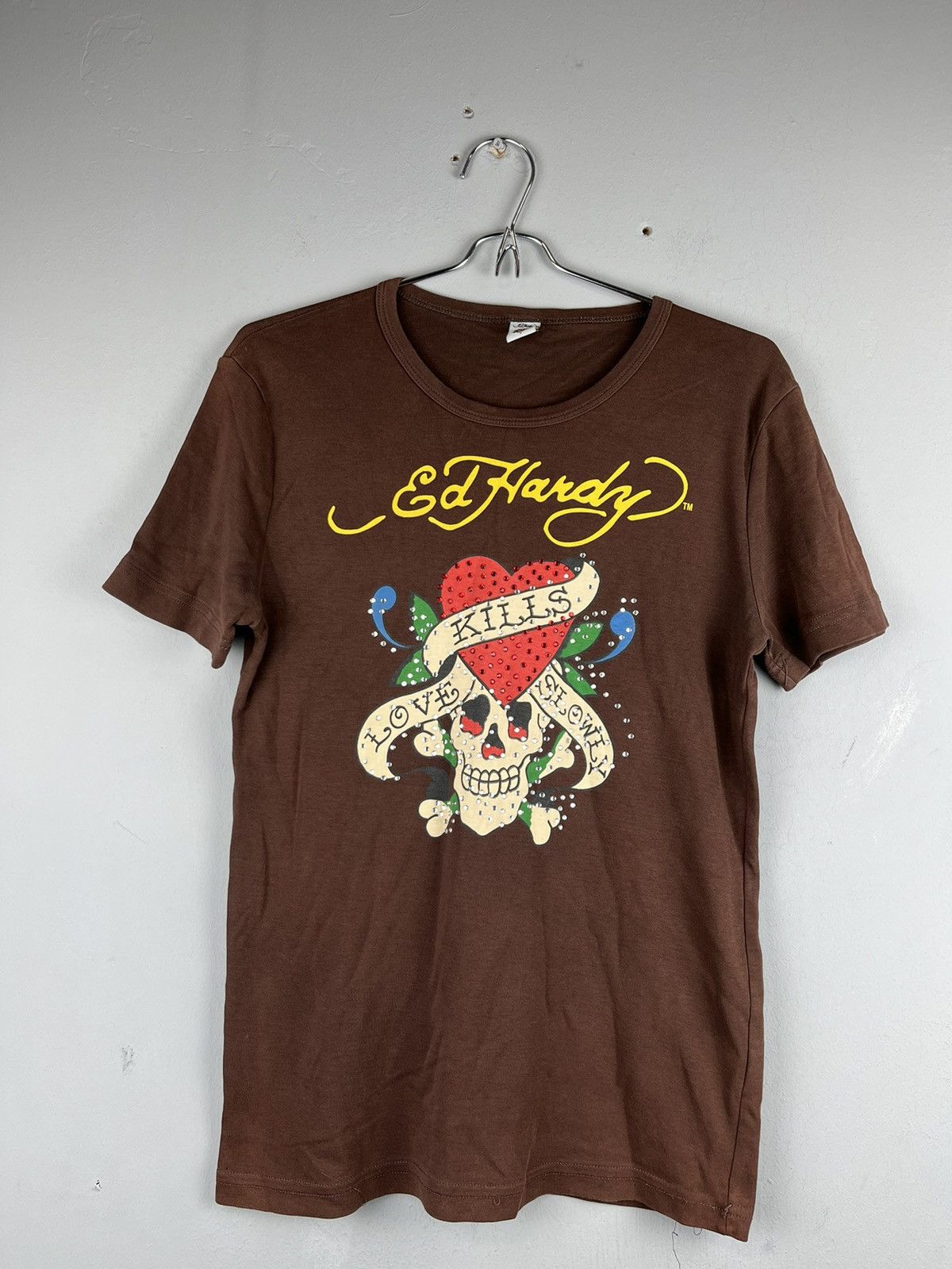 Ed Hardy × Japanese Brand × Vintage Vintage Ed Hardy kills love slowly tee Size S / US 4 / IT 40 - 1 Thumbnail