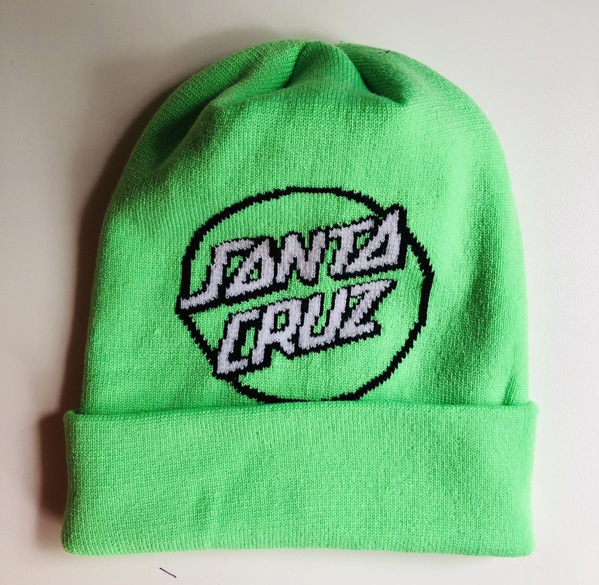 Santa Cruz Skateboards SANTACRUZ Beanie GREEN FLUO Size ONE SIZE - 1 Thumbnail