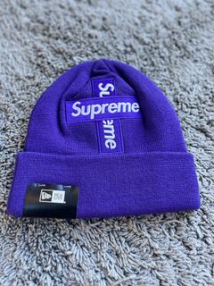 Supreme Cross Box Logo Hooded Sweatshirt 'Purple' | Men's Size XL