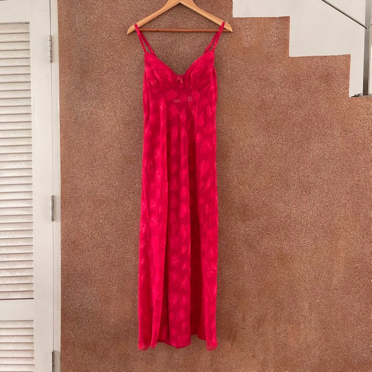 Vintage VS Red Hearts Chiffon Sheer Gown (Medium)