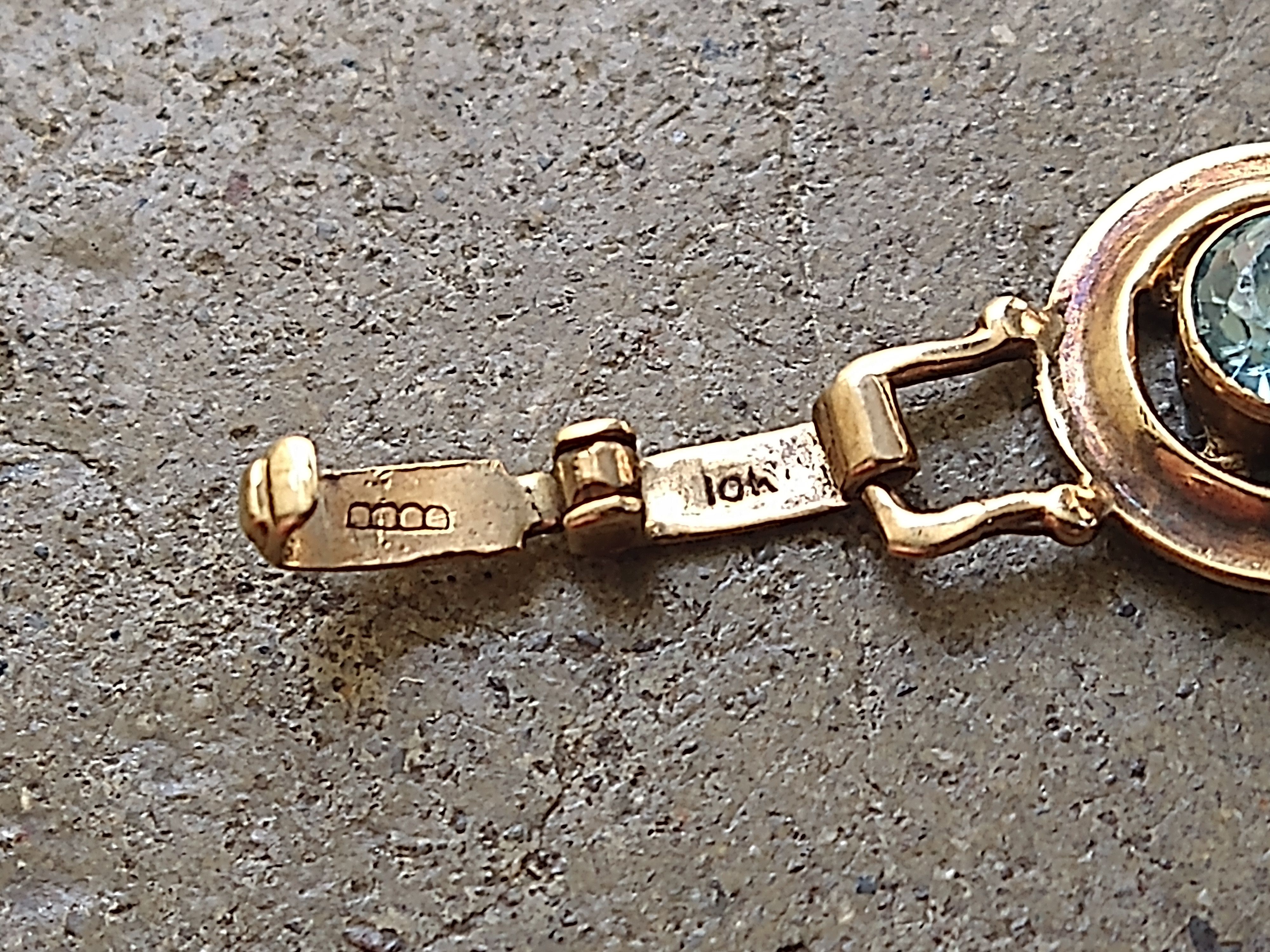 Jewelry × Vintage Vintage 10K Yellow Gold Bracelet Blue Glass Art Deco Size ONE SIZE - 12 Thumbnail