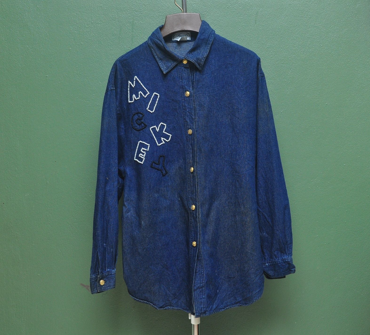 Japanese Brand Mickey Mouse Denim Long Sleeve Size US XL / EU 56 / 4 - 3 Thumbnail