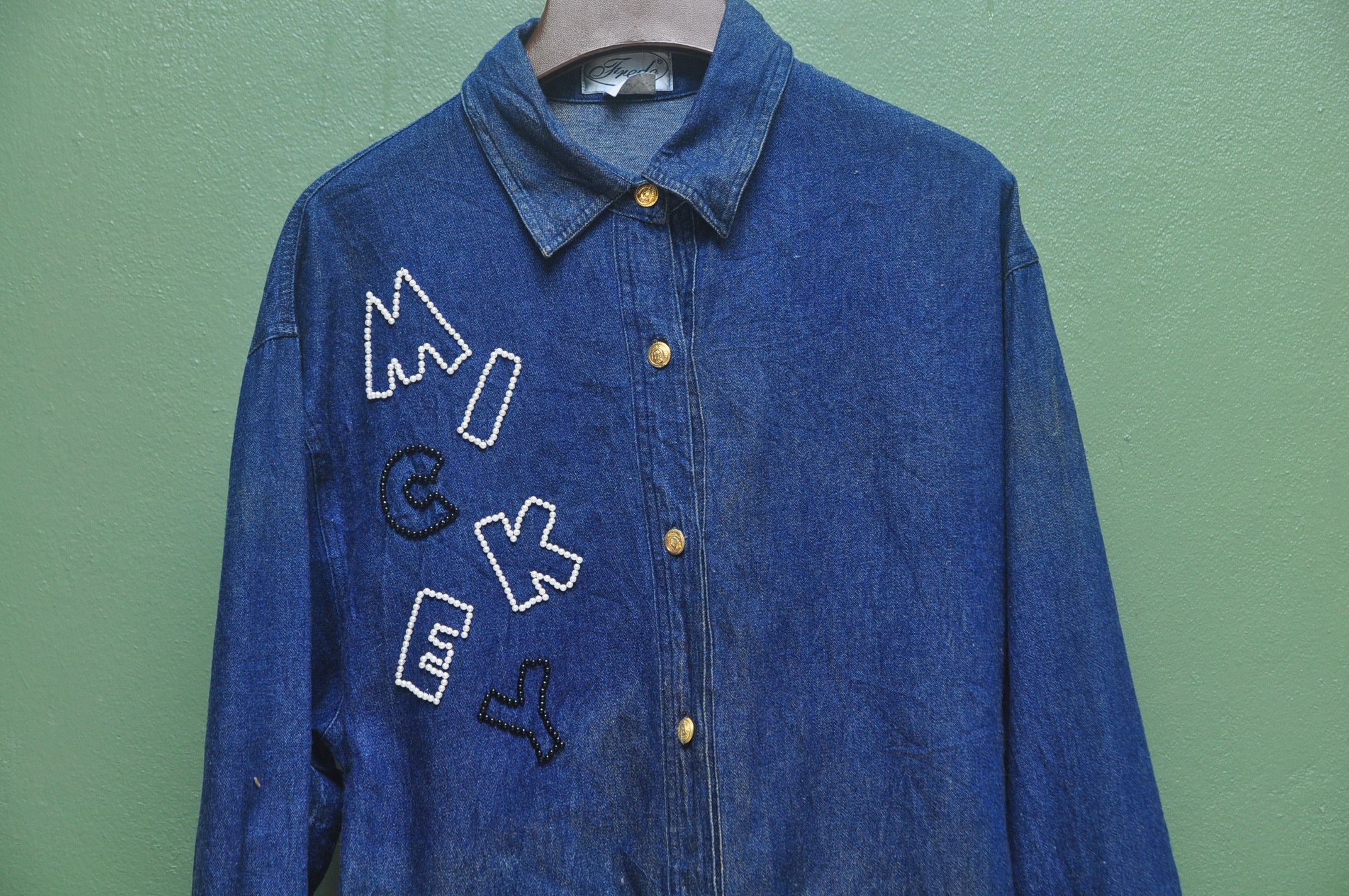 Japanese Brand Mickey Mouse Denim Long Sleeve Size US XL / EU 56 / 4 - 4 Thumbnail