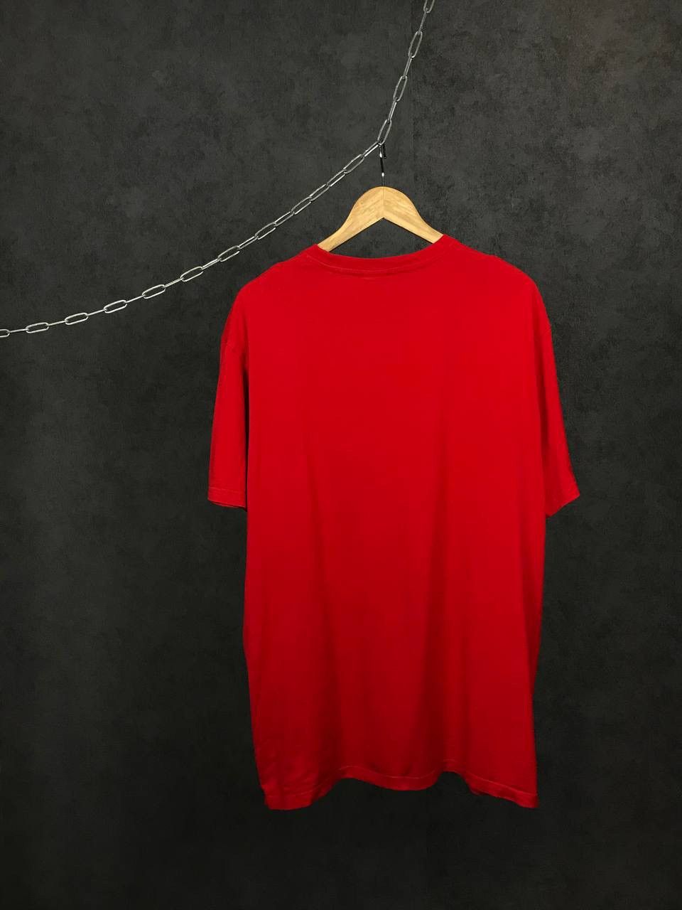 Nike × Vintage Nike swoosh streetwear vintage red center logo tee Size US XXL / EU 58 / 5 - 6 Thumbnail