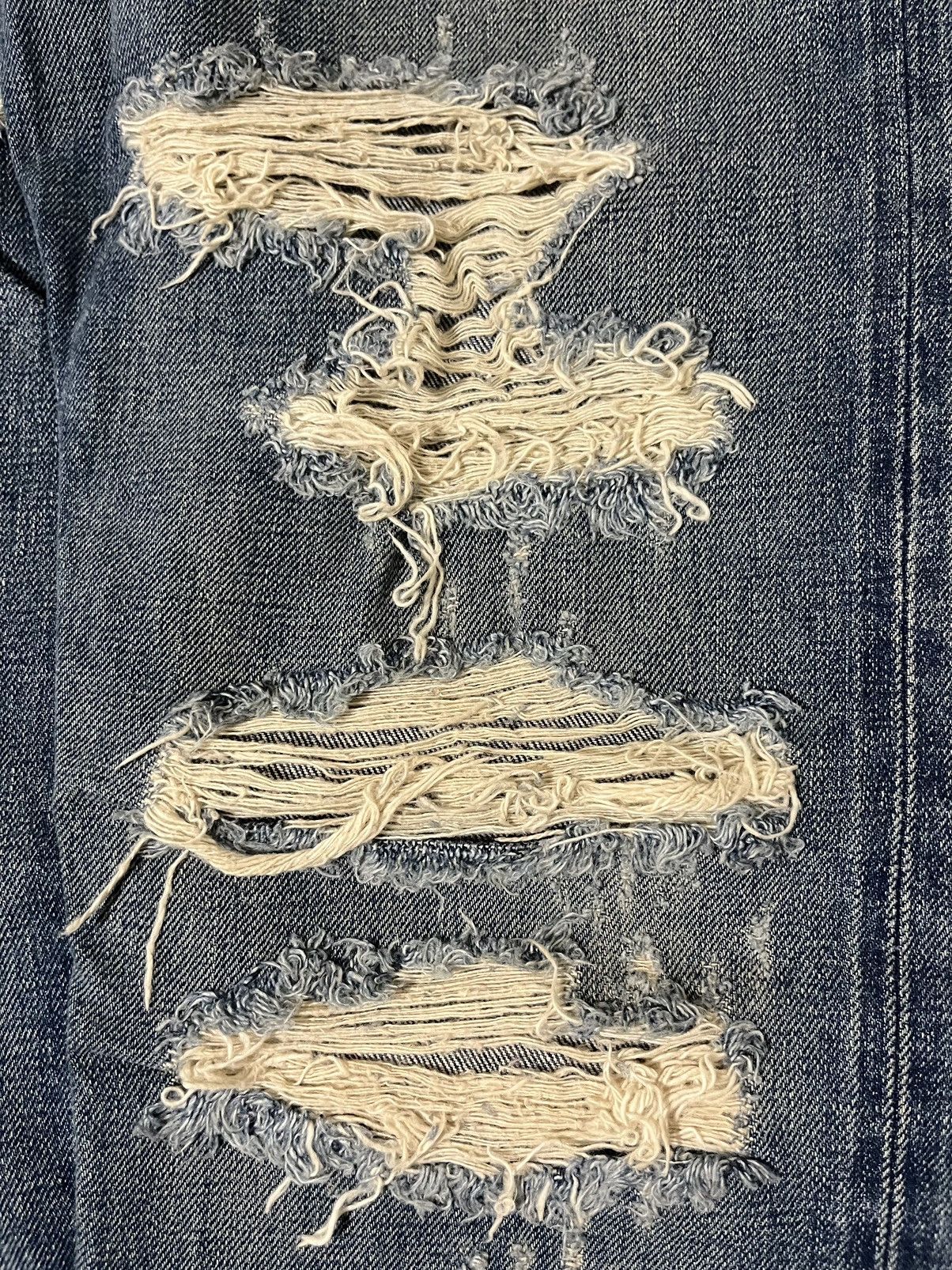 Comme des Garcons AW05 Junya Watanabe Faded Crash Denim Jeans Thrashed Size US 29 - 2 Thumbnail