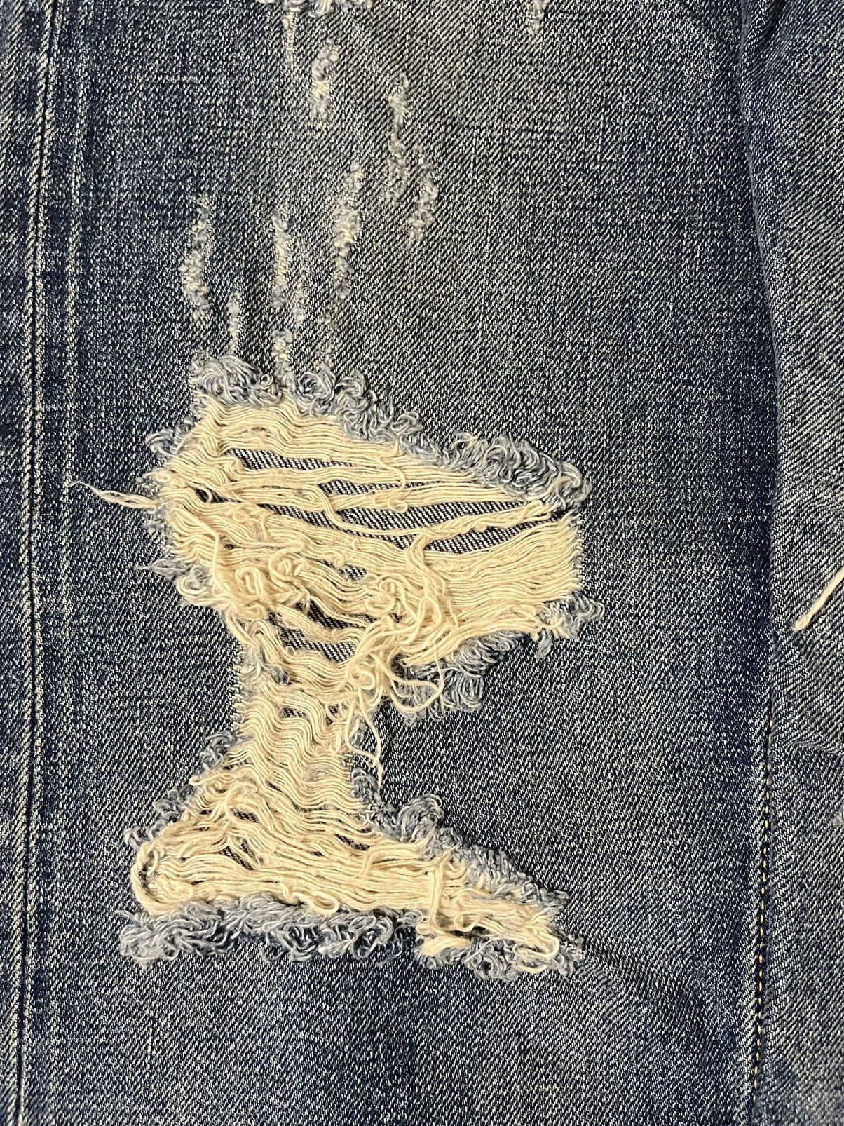 Comme des Garcons AW05 Junya Watanabe Faded Crash Denim Jeans Thrashed Size US 29 - 4 Thumbnail