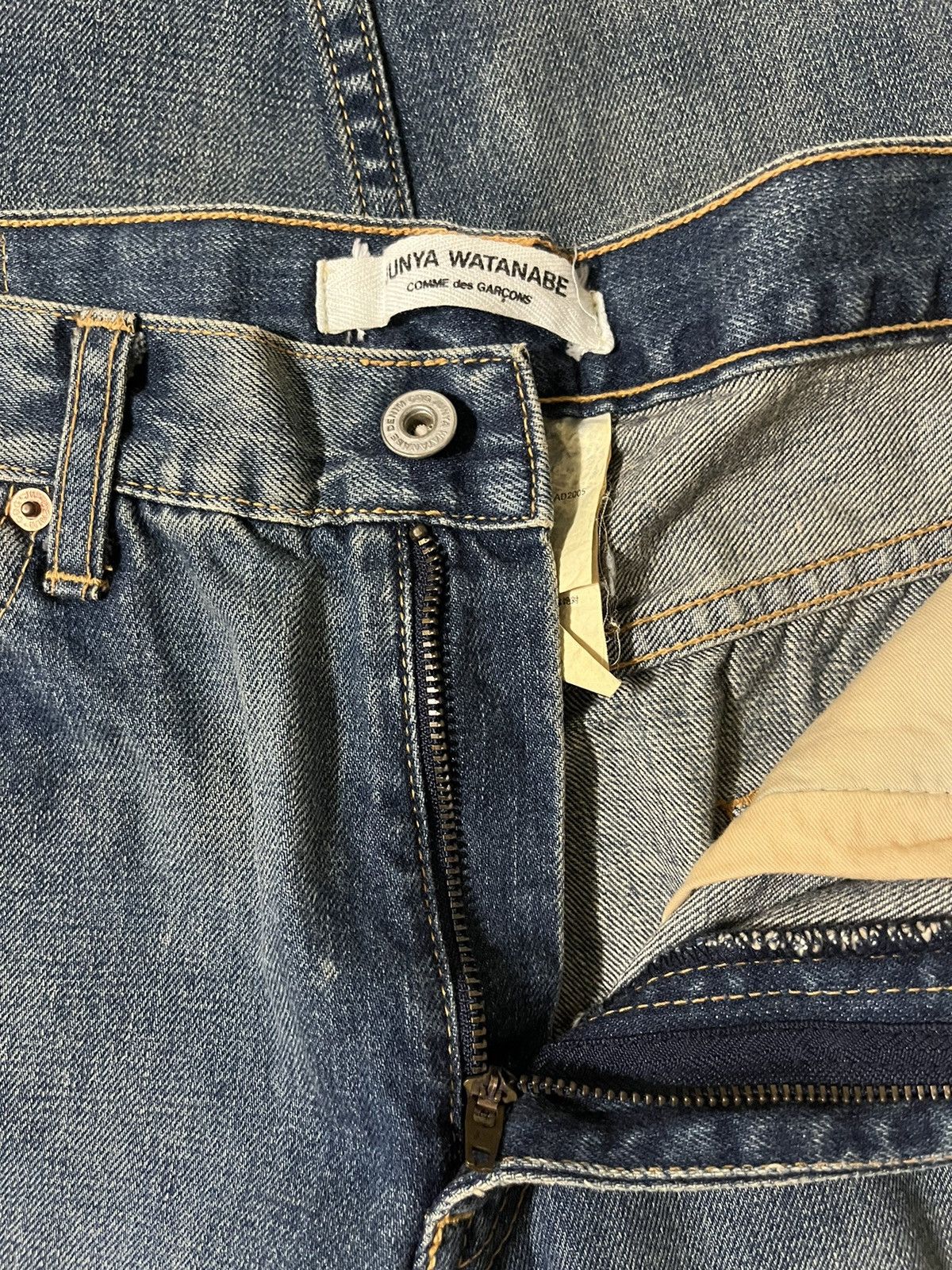 Comme des Garcons AW05 Junya Watanabe Faded Crash Denim Jeans Thrashed Size US 29 - 9 Thumbnail