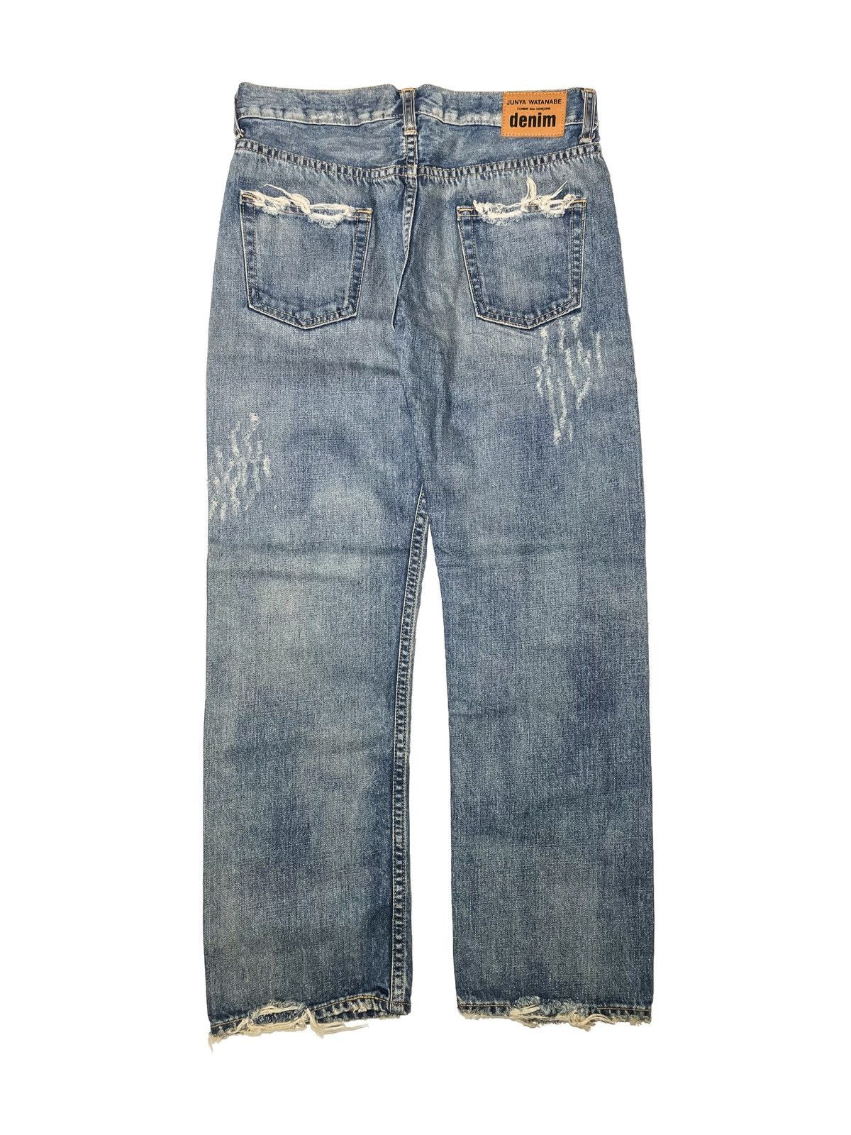 Comme des Garcons AW05 Junya Watanabe Faded Crash Denim Jeans Thrashed Size US 29 - 3 Thumbnail
