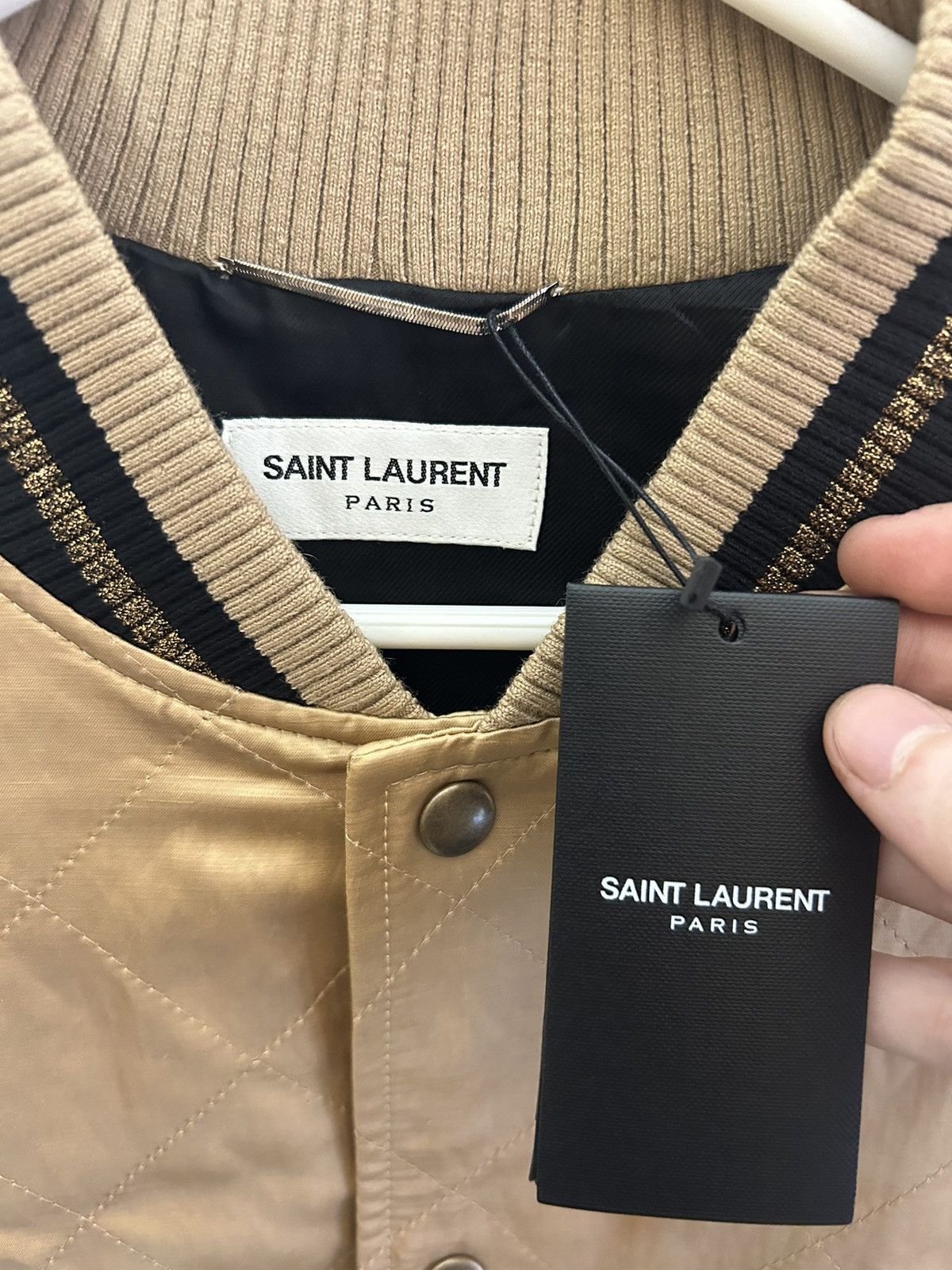Saint Laurent Paris GRAIL satin teddy bomber jacket Size US L / EU 52-54 / 3 - 3 Thumbnail