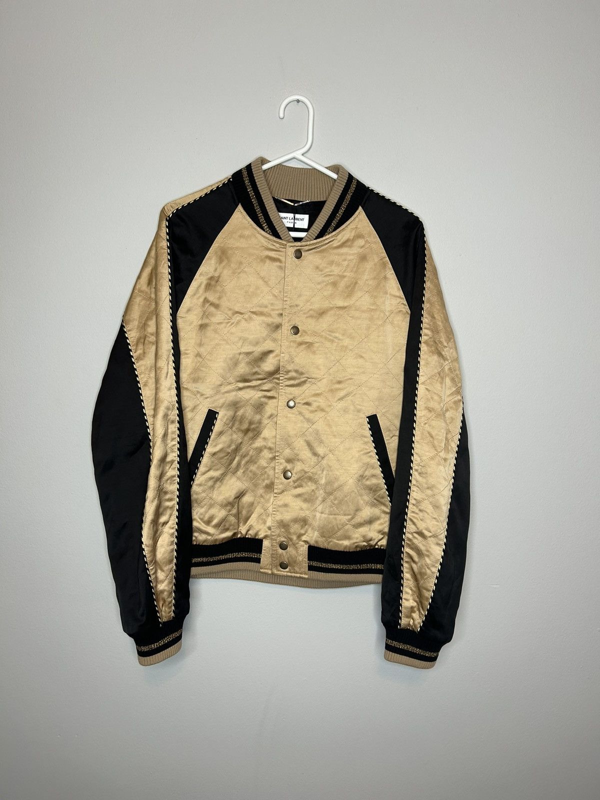 Saint Laurent Paris GRAIL satin teddy bomber jacket Size US L / EU 52-54 / 3 - 1 Thumbnail