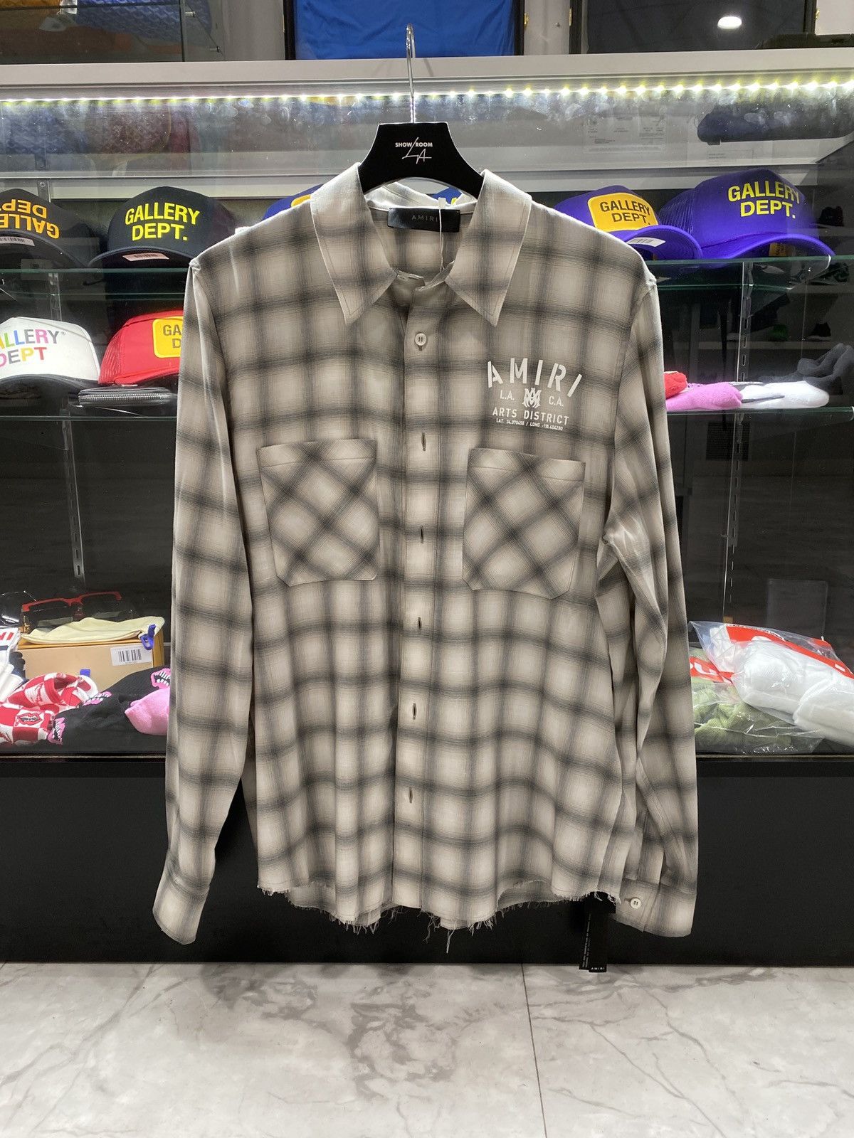 Amiri Amiri Grey Plaid Relaxed Button Up Shirt | Grailed