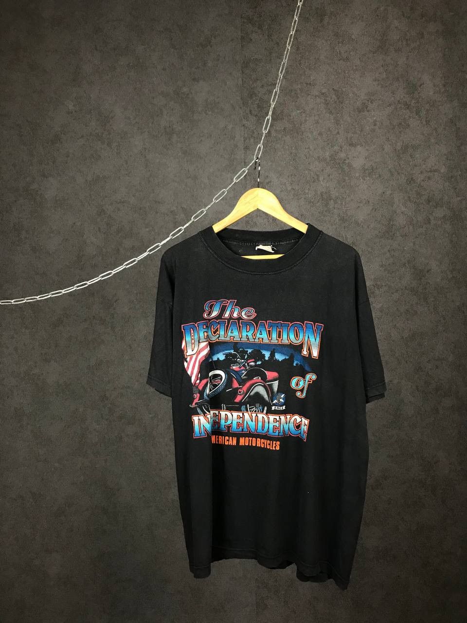 Vintage The Declaration of Independence motorcycles vintage tee Size US XL / EU 56 / 4 - 1 Thumbnail