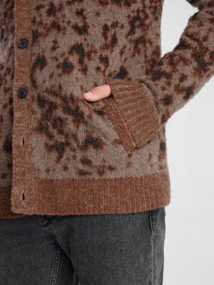 John Varvatos Leopard Jacquard Cardigan. Small Size US S / EU 44-46 / 1 - 3 Thumbnail