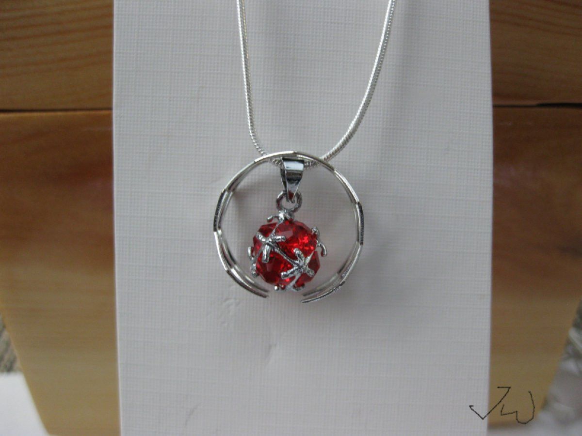Handmade × Jewelry Red CZ Ball Necklace Size ONE SIZE - 2 Thumbnail