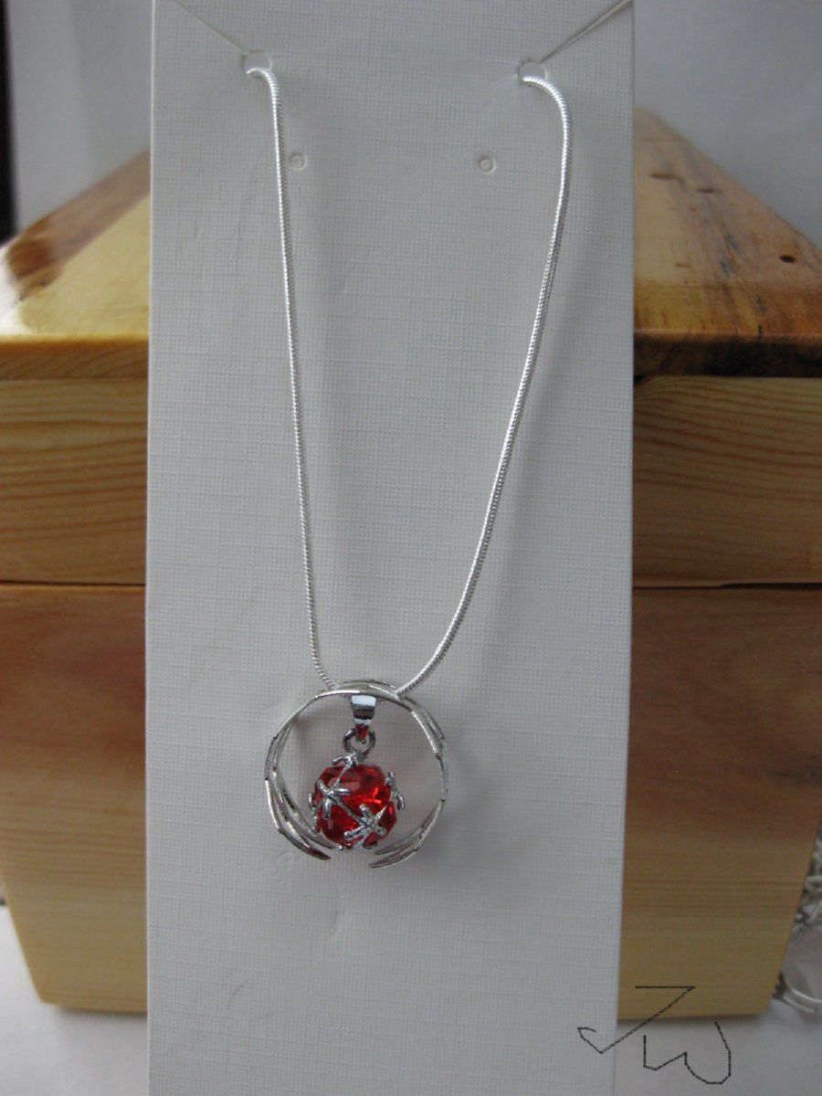Handmade × Jewelry Red CZ Ball Necklace Size ONE SIZE - 1 Thumbnail
