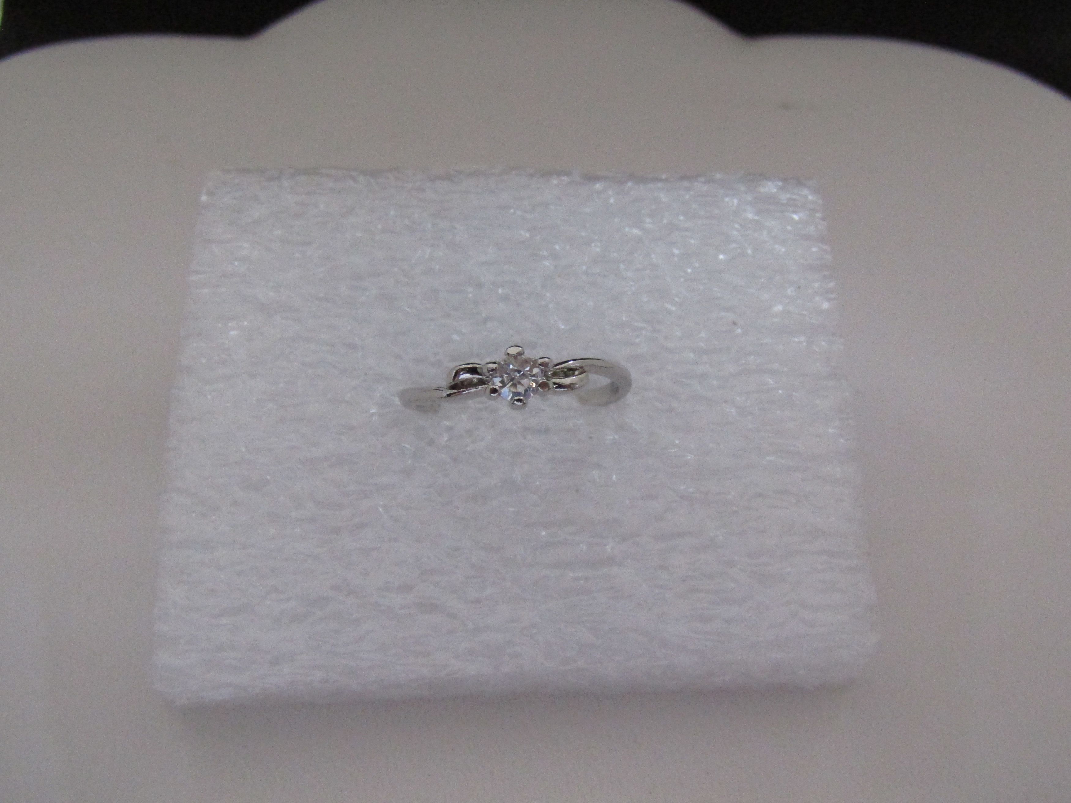 Jewelry Small Clear CZ Tibetan Silver Ring - Size 5.25 Size ONE SIZE - 1 Thumbnail
