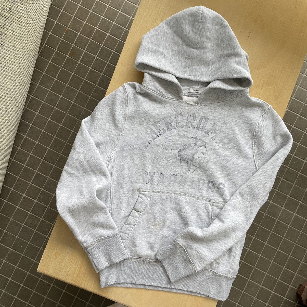 Abercrombie & Fitch × Vintage Vintage 00s Distressed Abercrombie Warriors Grey Hoodie Size XS / US 0-2 / IT 36-38 - 1 Thumbnail