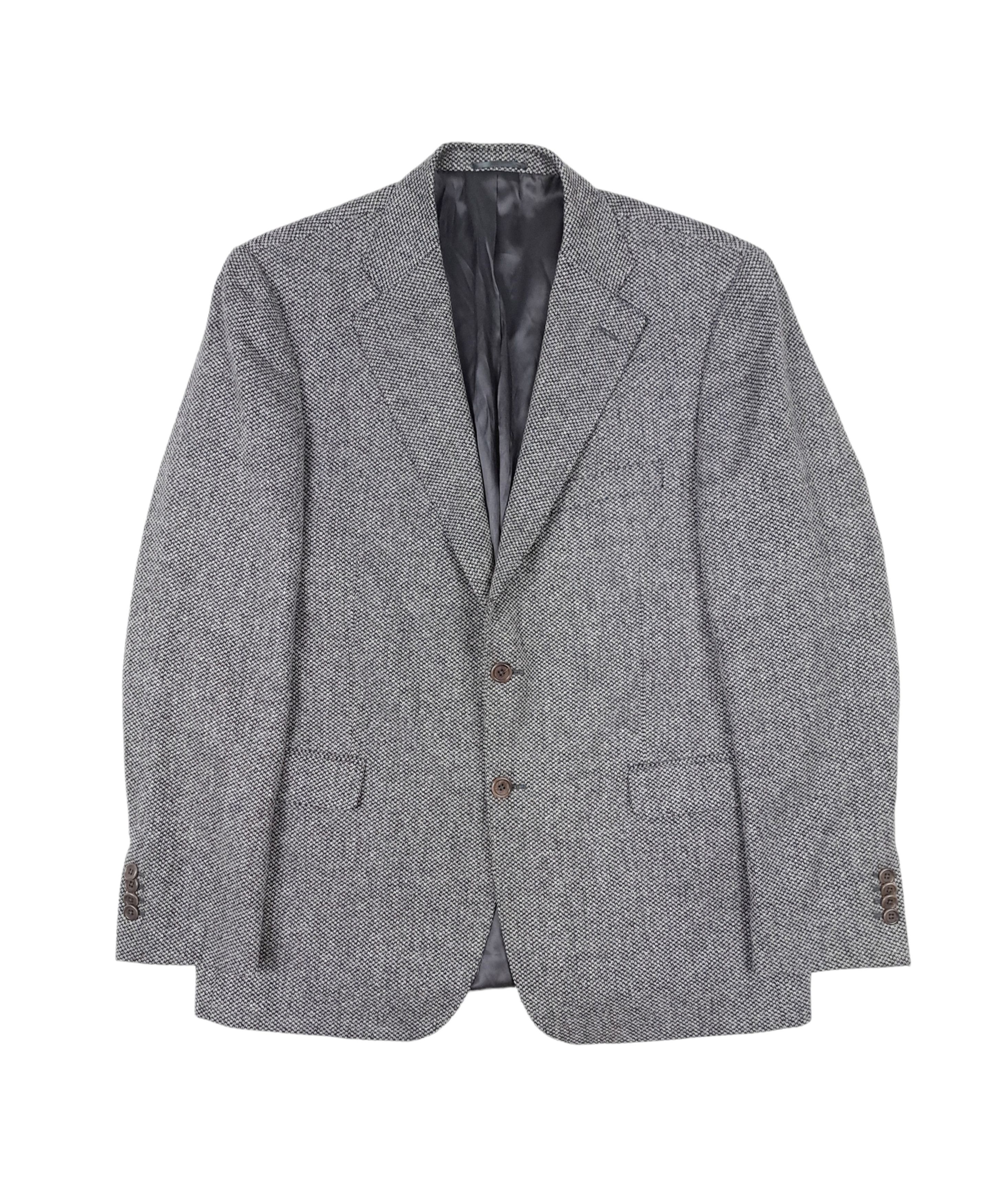 Designer × Ermenegildo Zegna × Vintage 💎 Size 54R 90's Wool Cashmere Tweed Blazer Jacket Grey Size 54R - 1 Thumbnail