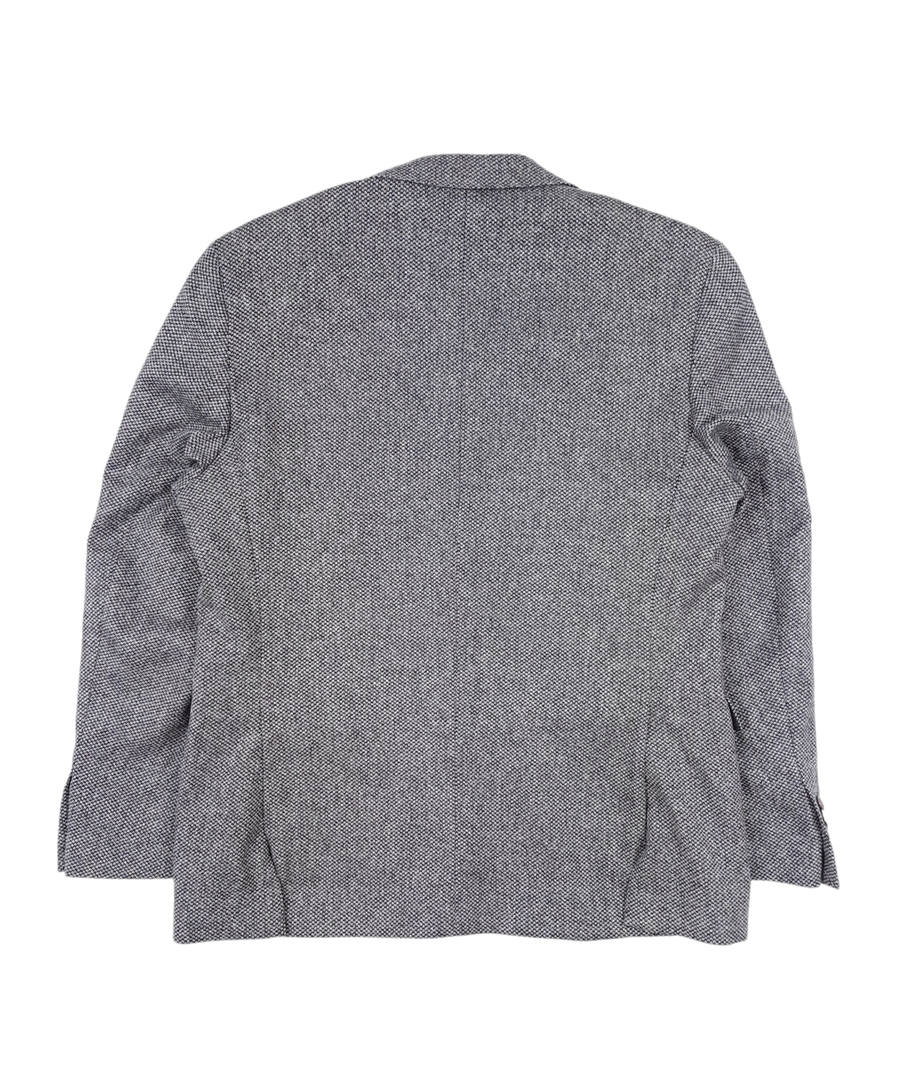 Designer × Ermenegildo Zegna × Vintage 💎 Size 54R 90's Wool Cashmere Tweed Blazer Jacket Grey Size 54R - 2 Thumbnail