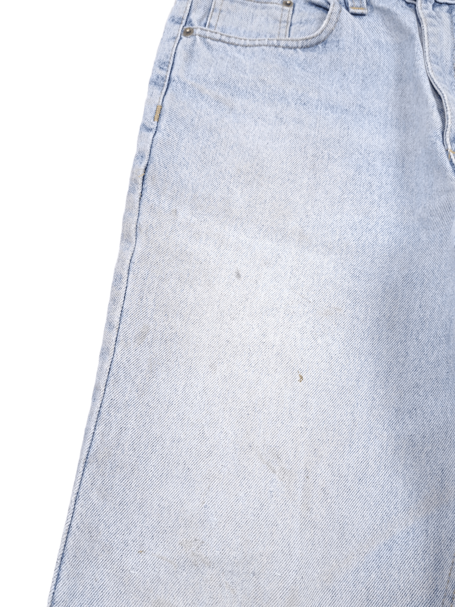 Vintage 💎 90's Vintage 34/30 Distressed Patchwork Light Blue Jeans Size US 34 / EU 50 - 6 Thumbnail