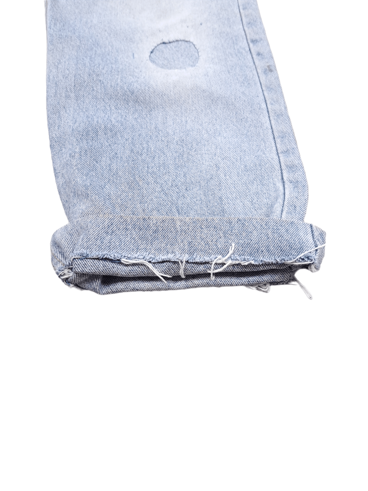 Vintage 💎 90's Vintage 34/30 Distressed Patchwork Light Blue Jeans Size US 34 / EU 50 - 9 Thumbnail