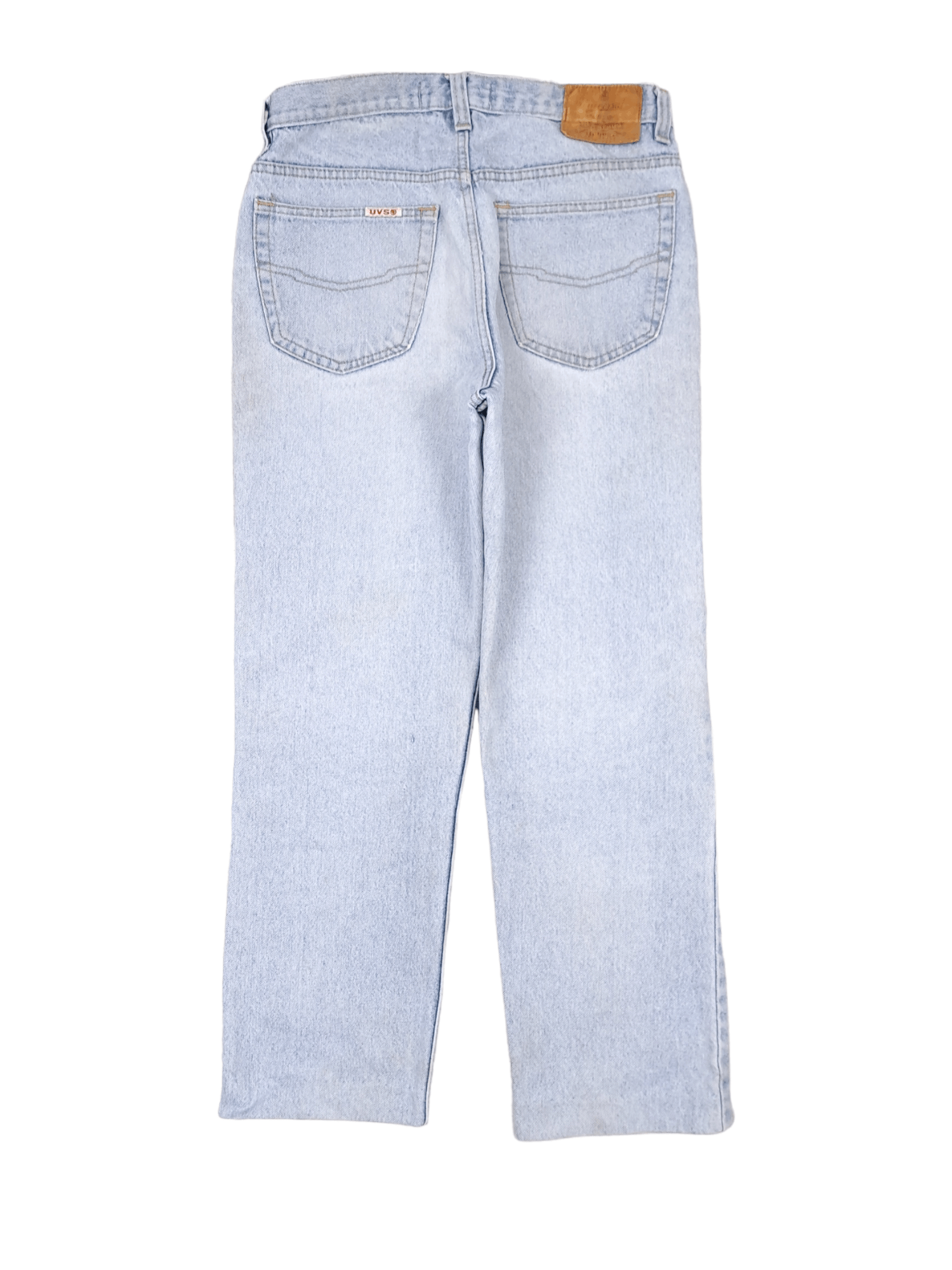 Vintage 💎 90's Vintage 34/30 Distressed Patchwork Light Blue Jeans Size US 34 / EU 50 - 2 Thumbnail
