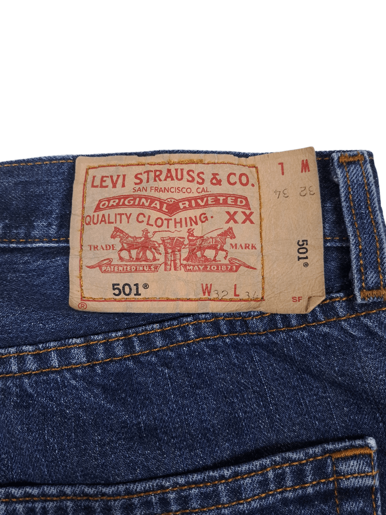 Levi's × Vintage 💎 Vintage Levi's 501 32/34 Navy Denim Jeans Y2K Streetwear Size US 32 / EU 48 - 3 Thumbnail