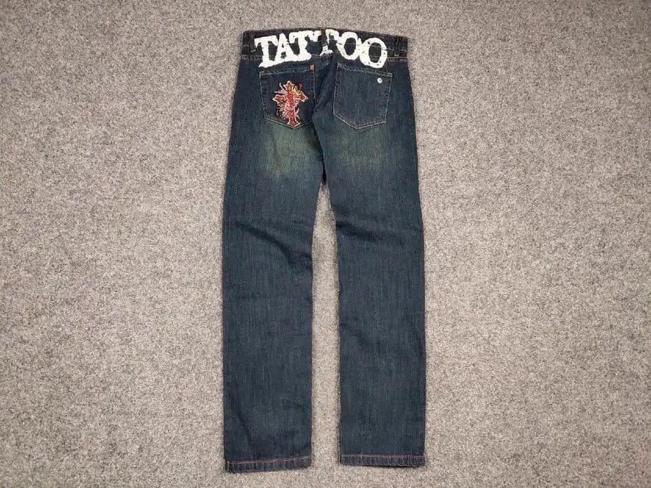 Ed Hardy 🔥 Ed Hardy x Christian Audigier Vintage Tattoo Denim Jeans Size US 30 / EU 46 - 7 Thumbnail