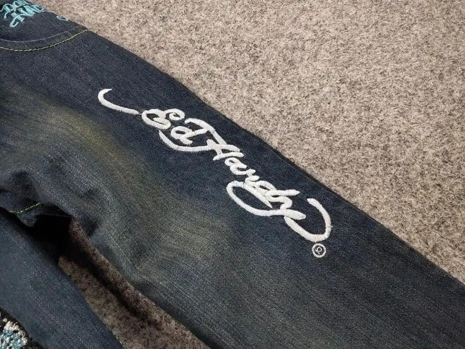 Ed Hardy 🔥 Ed Hardy x Christian Audigier Vintage Tattoo Denim Jeans Size US 30 / EU 46 - 4 Thumbnail